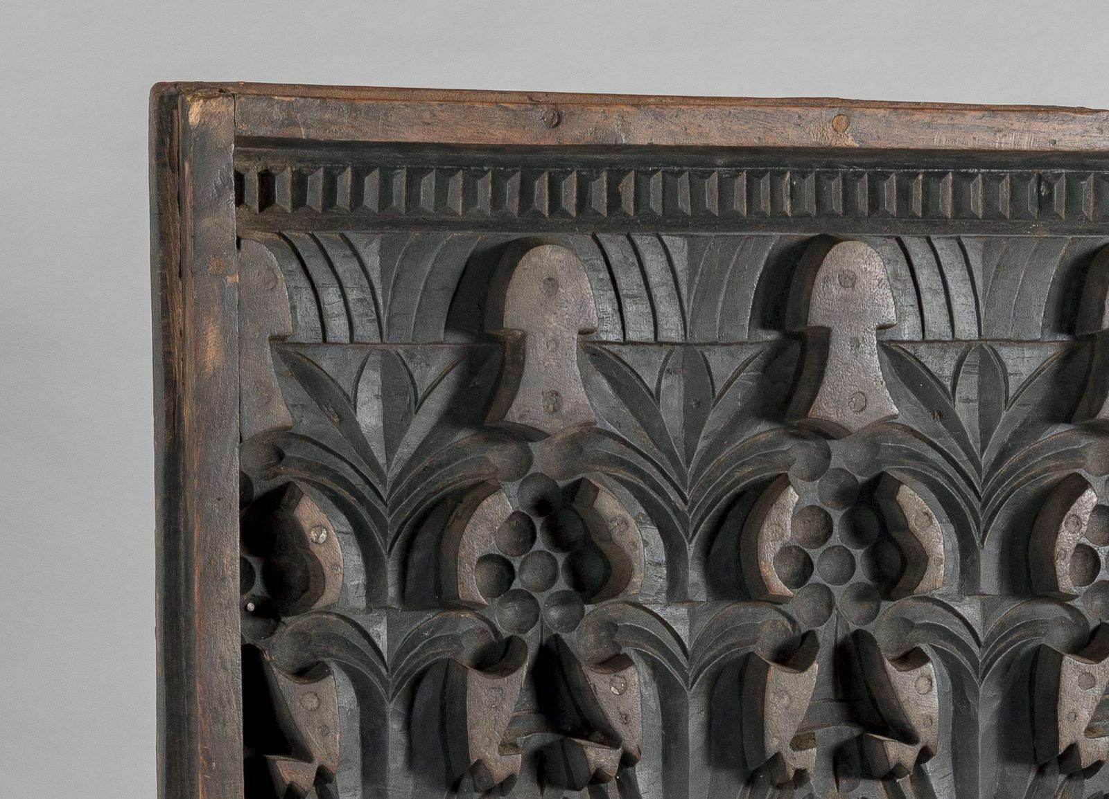 photo for sale Large Scale Mid Century Carved Sculptural Wooden Shelf Art On Heavy Steel Base