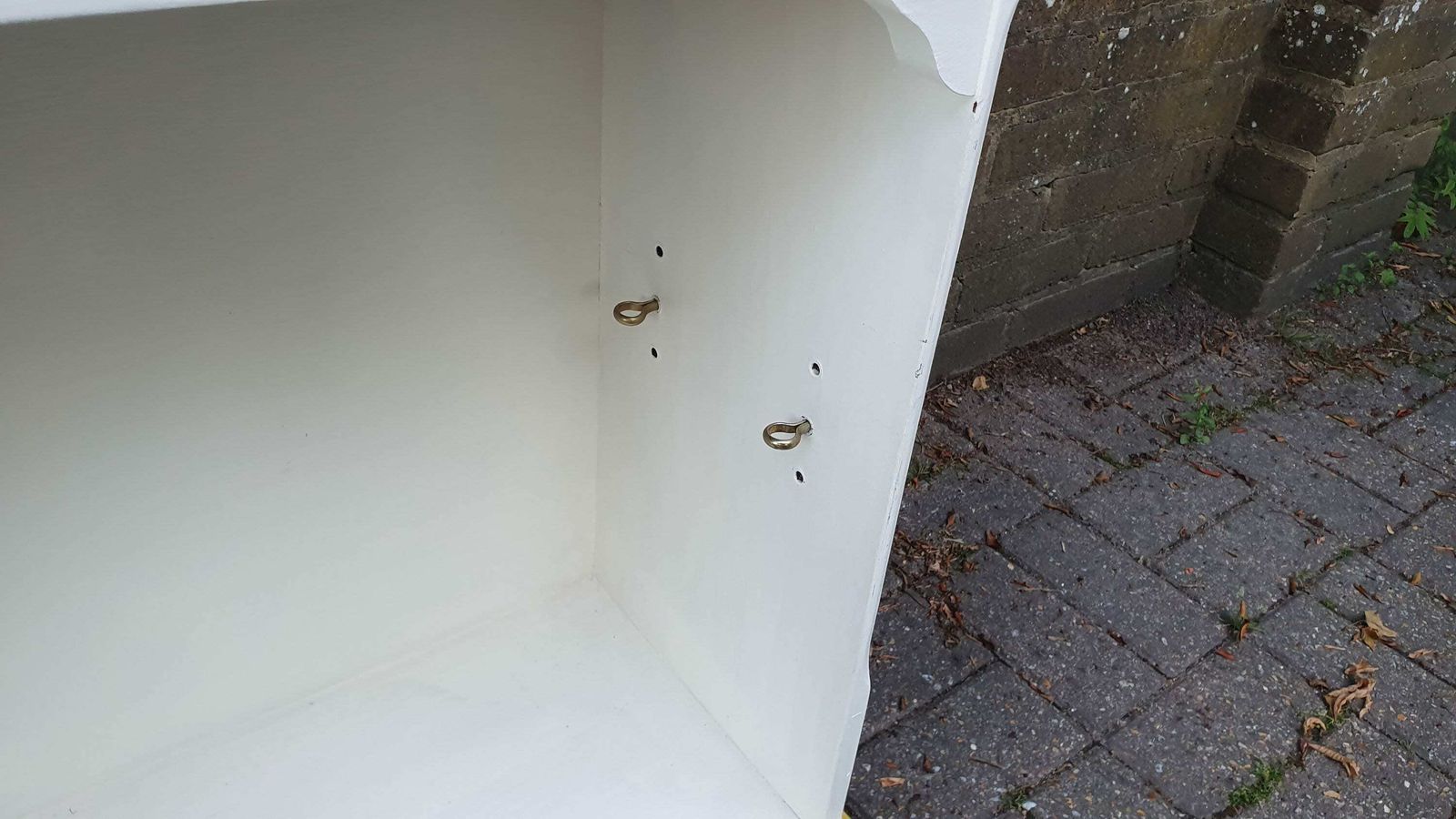 Wonderful 1970’s Shelves Bookcase Hallway Living Room Unit In Farrow And Ball Cream With Gold Highlights photo vintage