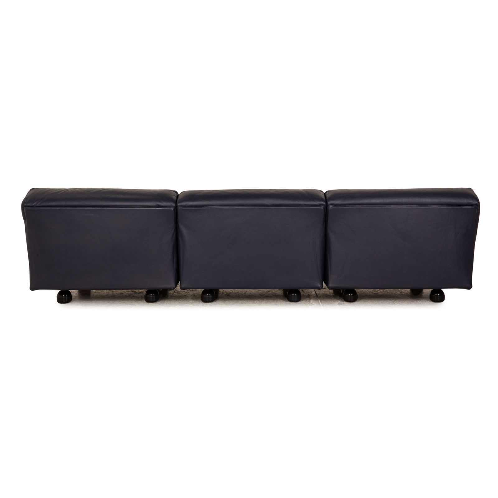Canapé Cassina Fiandra 3 places en cuir bleu foncé photo vintage