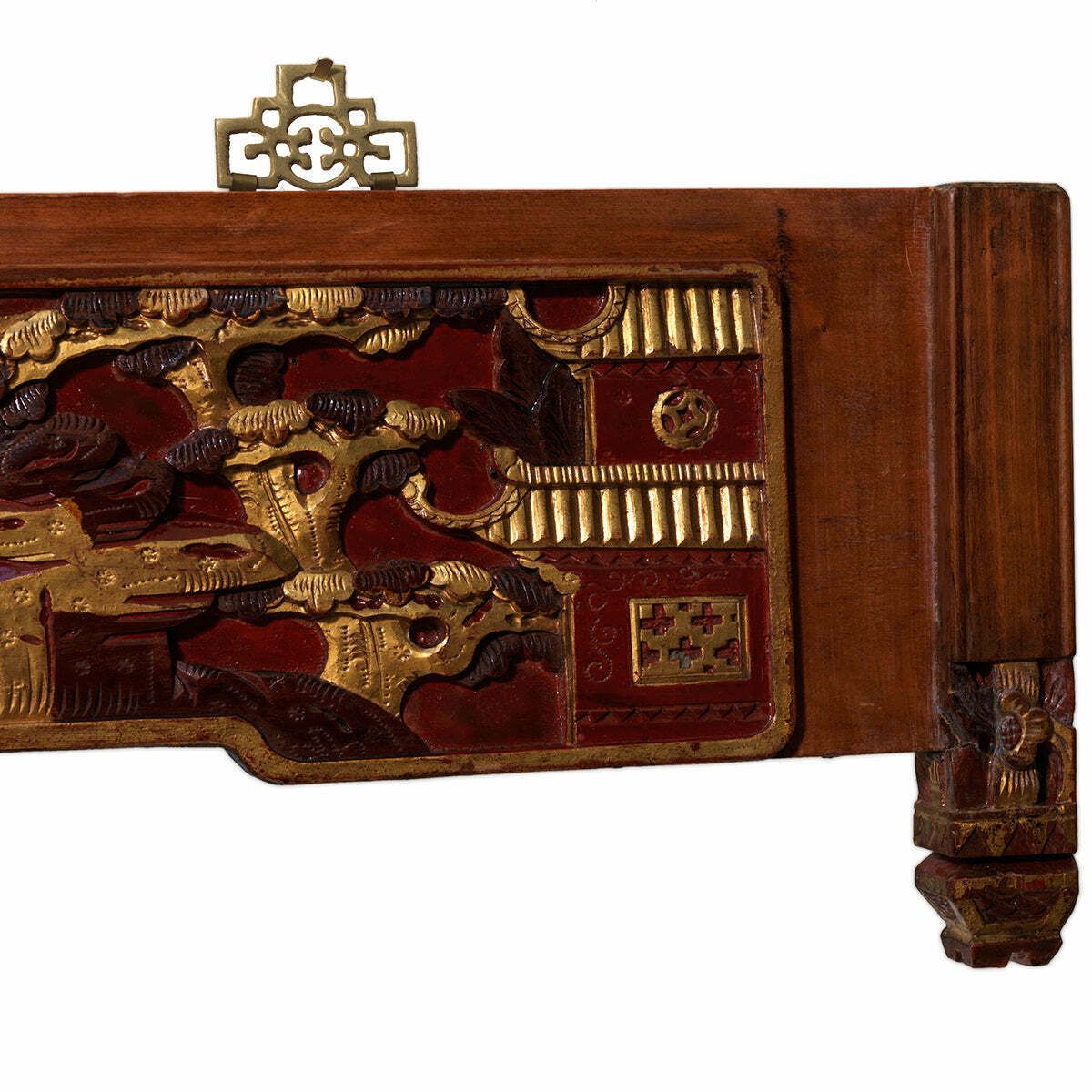 Red And Gold Decorative Carved Lintel photo Furniture