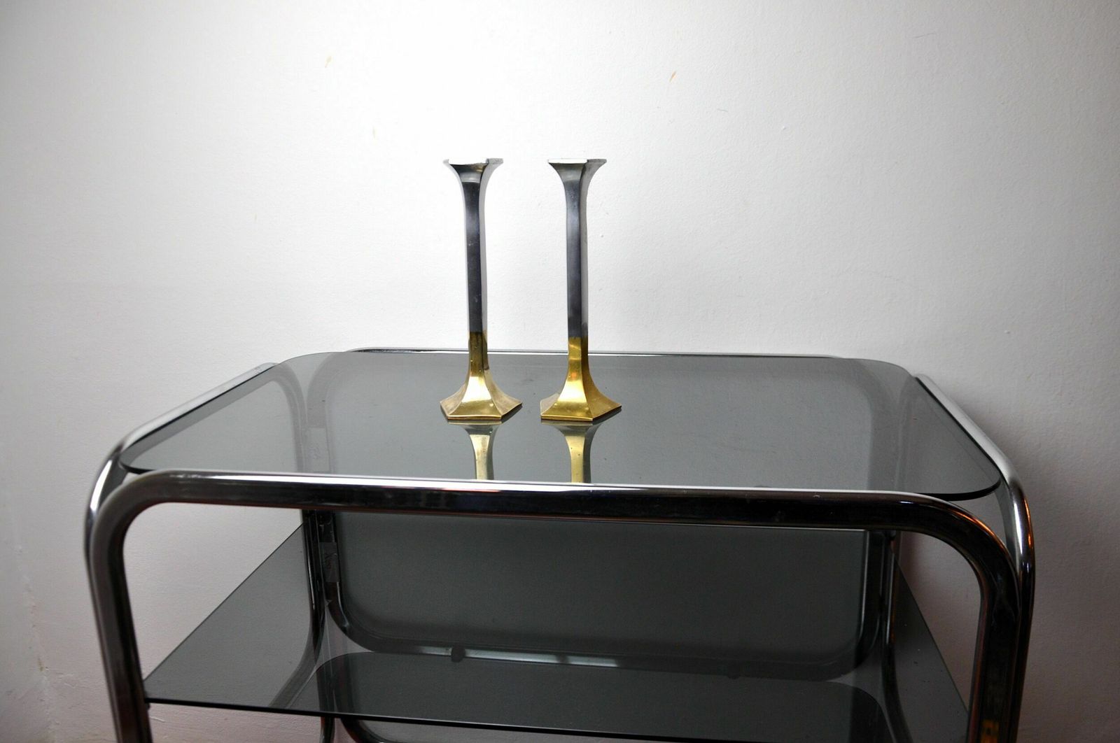 Pair Of Brutalist Candlesticks By David Marshall, 1980, Spain photo 1230.0