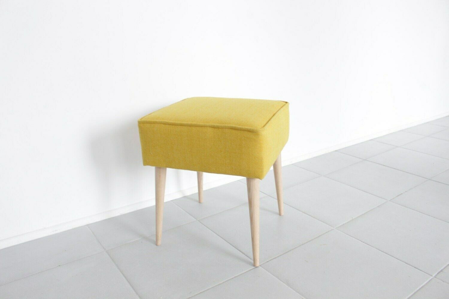 Upholstered Stool, Upcycled photo vintage