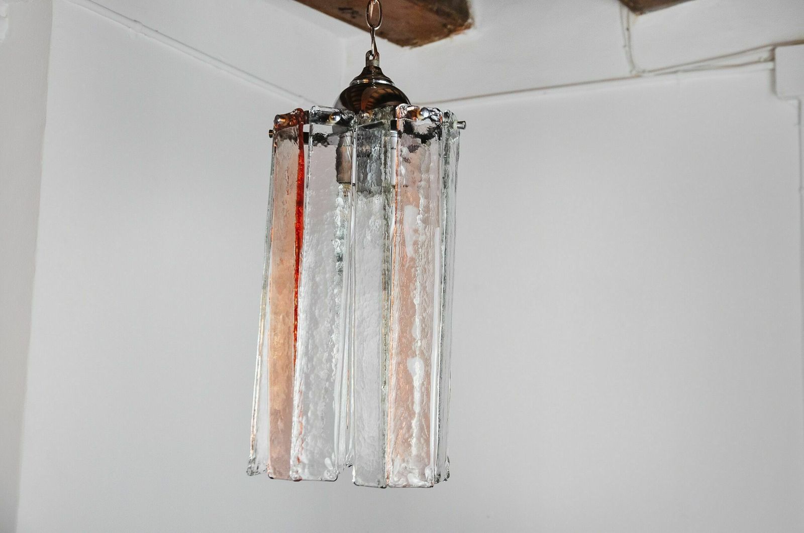 Poliarte Chandelier By Polished Albano, Pink And Transparent Murano Glass, Italy, 1970 photo Lighting