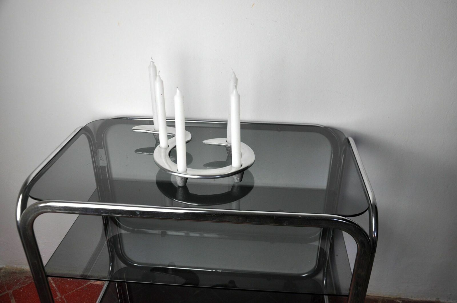 Zigzag Candleholder By Matthew Hilton, Aluminium, England, 1980 photo Home Decor
