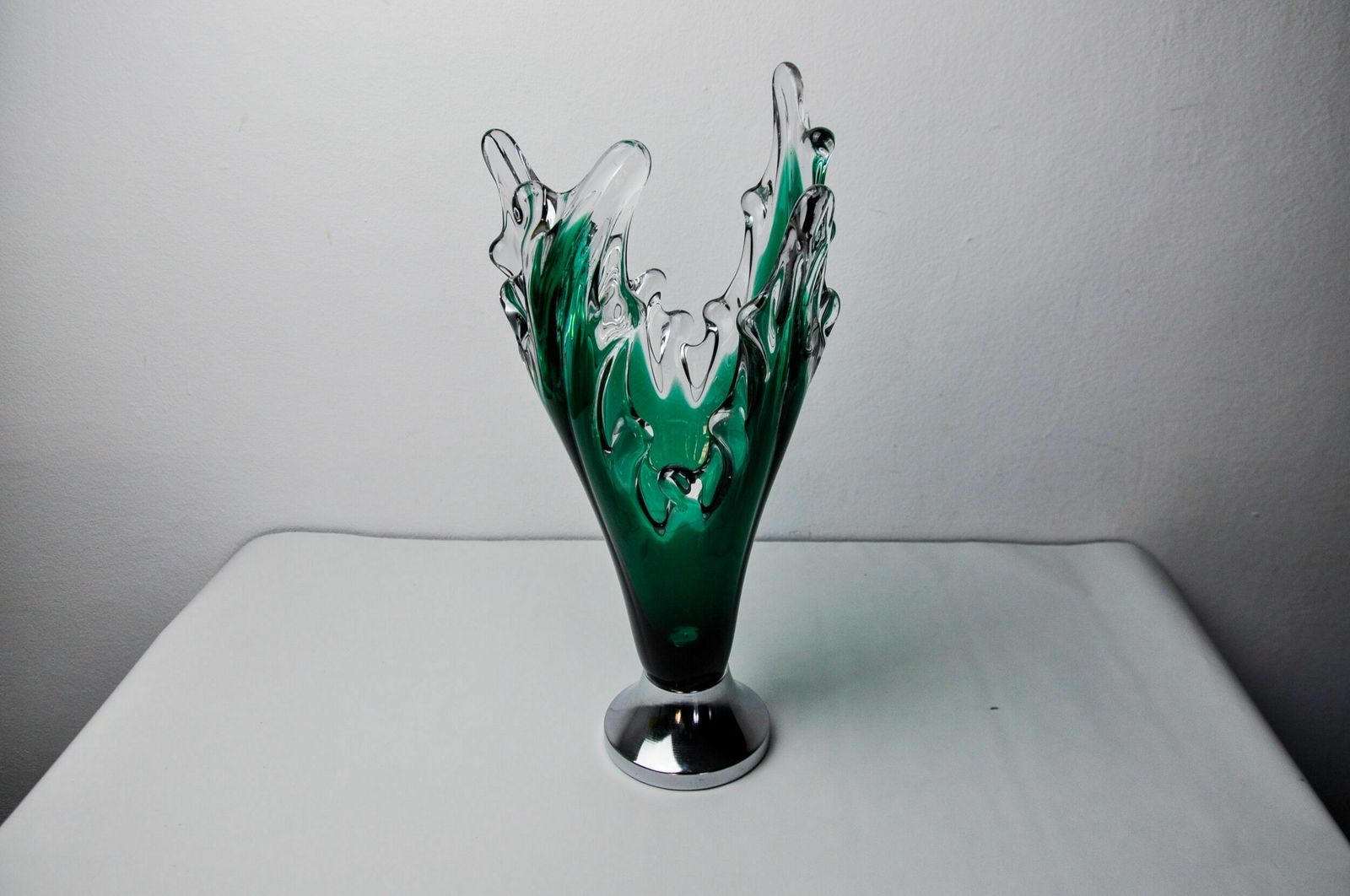 Sommerso Vase By Seguso In Green Murano Glass, Italy, 1970 photo furniture