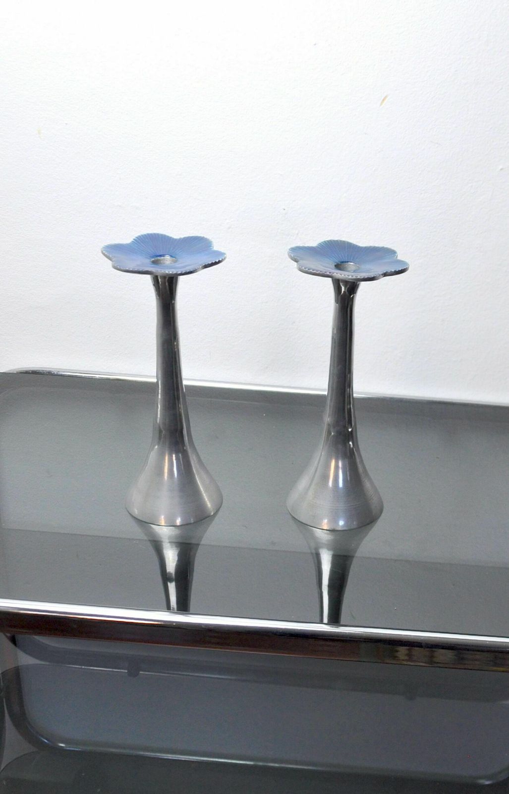 Pair Of Floral Brutalist Candlesticks By David Marshall, 1980, Spain photo Home Decor
