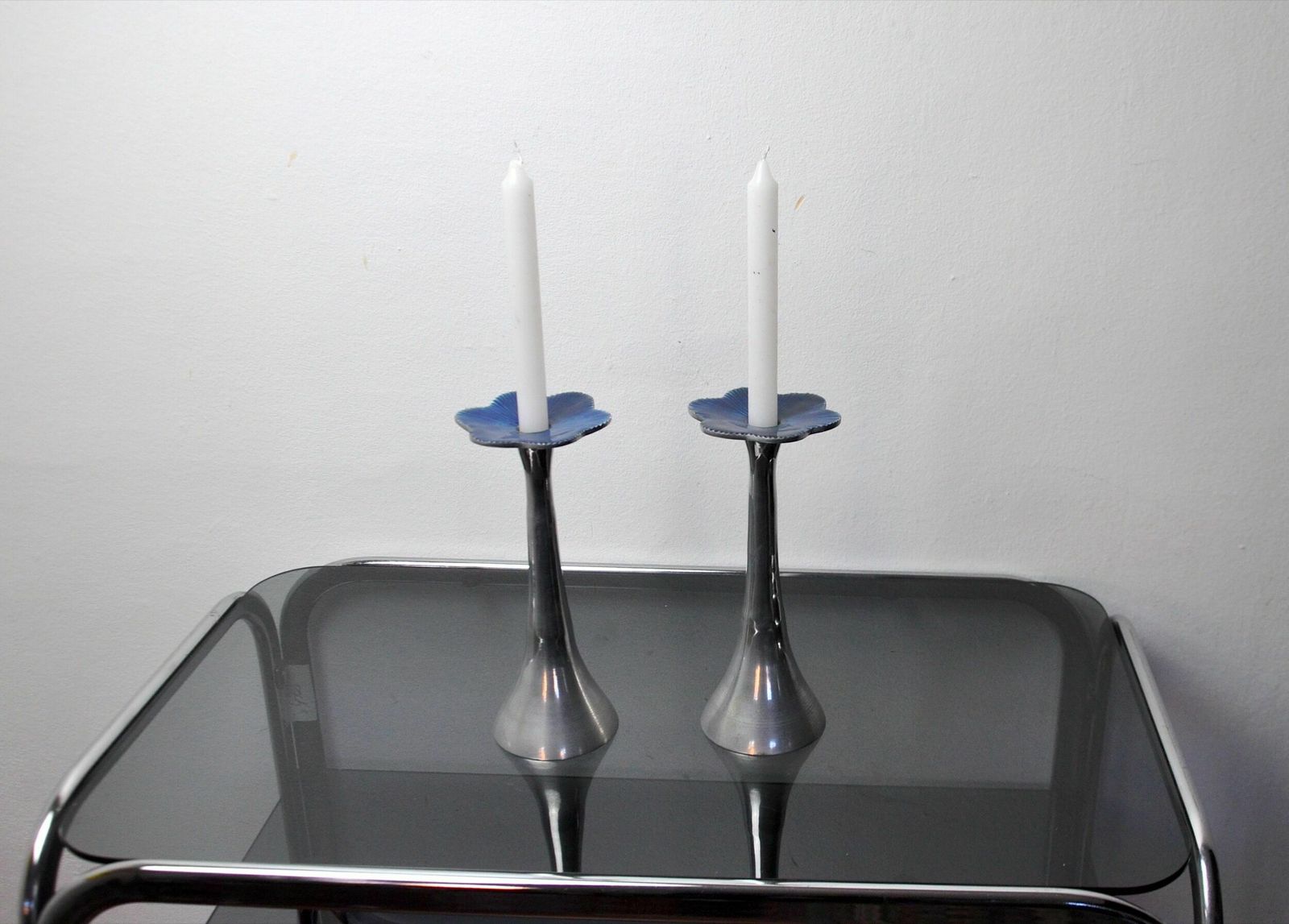 Pair Of Floral Brutalist Candlesticks By David Marshall, 1980, Spain photo 1398.0