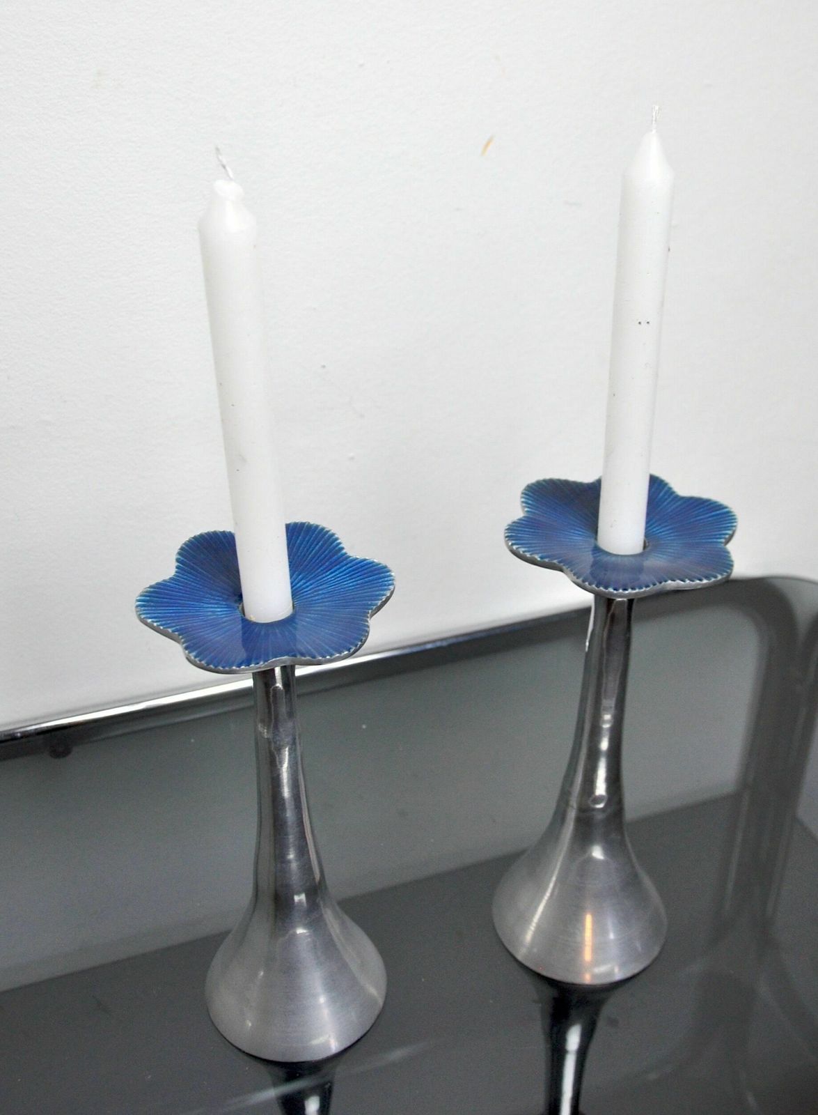 Pair Of Floral Brutalist Candlesticks By David Marshall, 1980, Spain photo buy