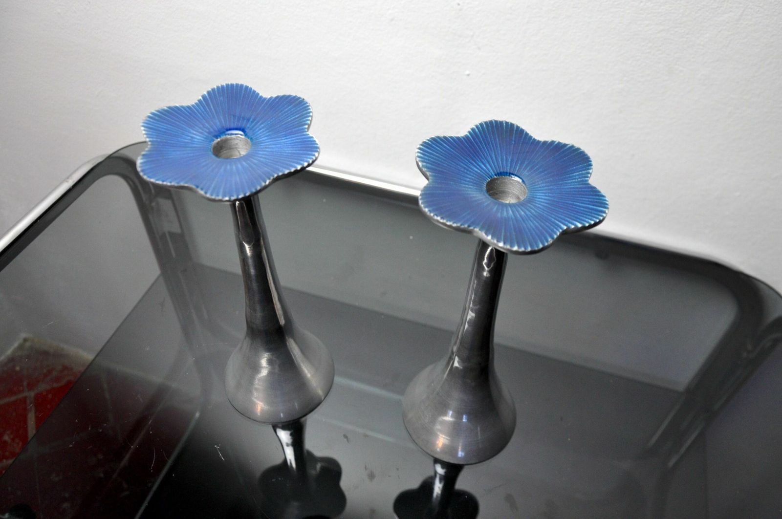 photo furniture Pair Of Floral Brutalist Candlesticks By David Marshall, 1980, Spain
