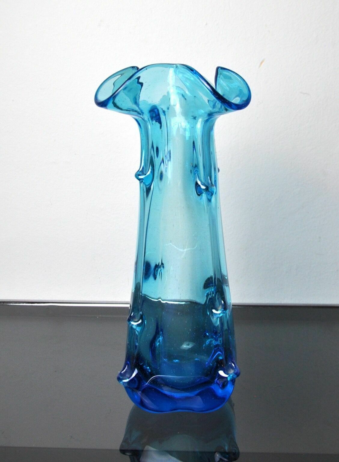 Blue Seguso Vase In Murano Glass, Italy, 1970 photo furniture