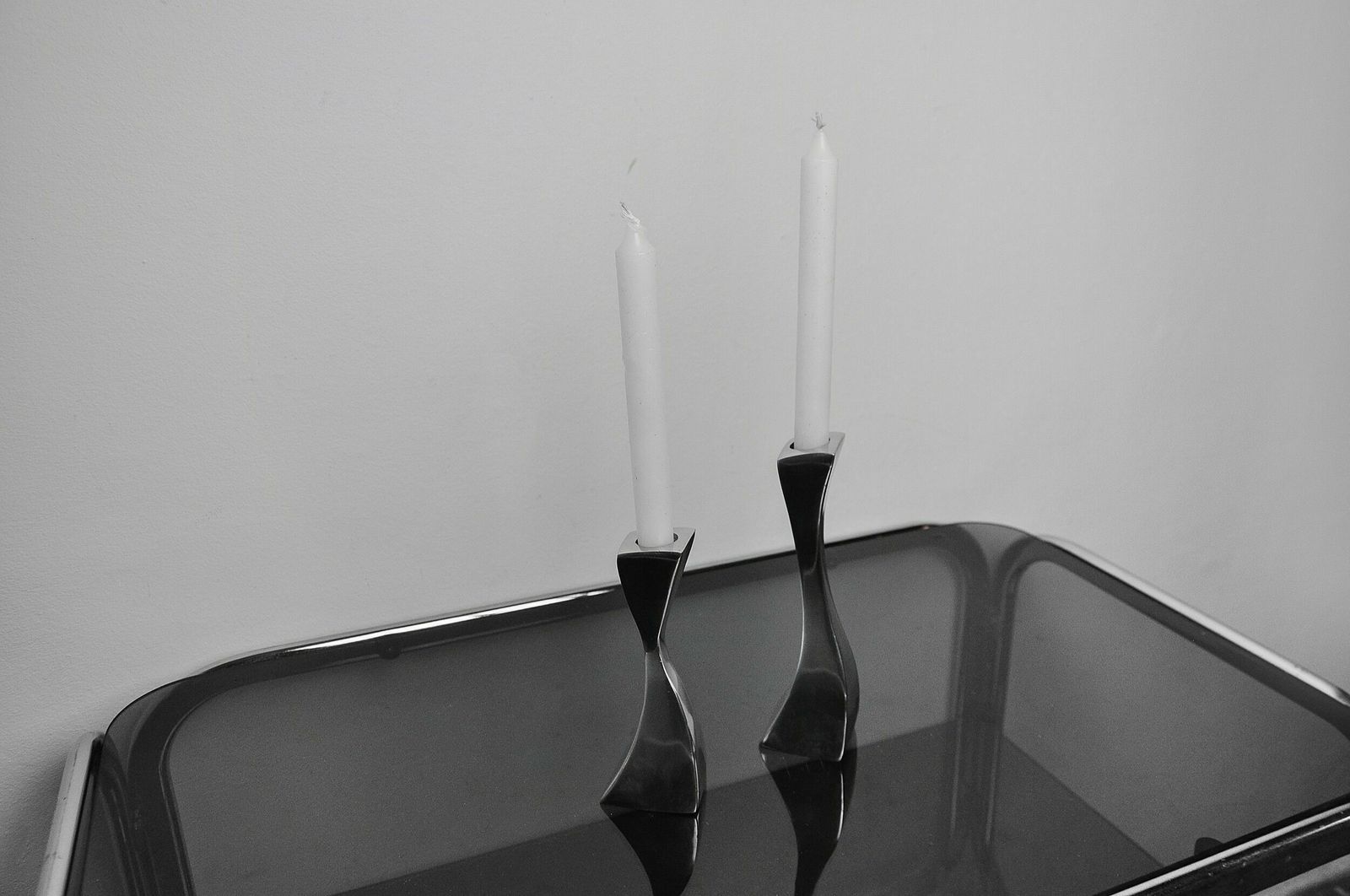 Pair Of Swan Candlesticks By Matthew Hilton, England, 1980 photo 783.0