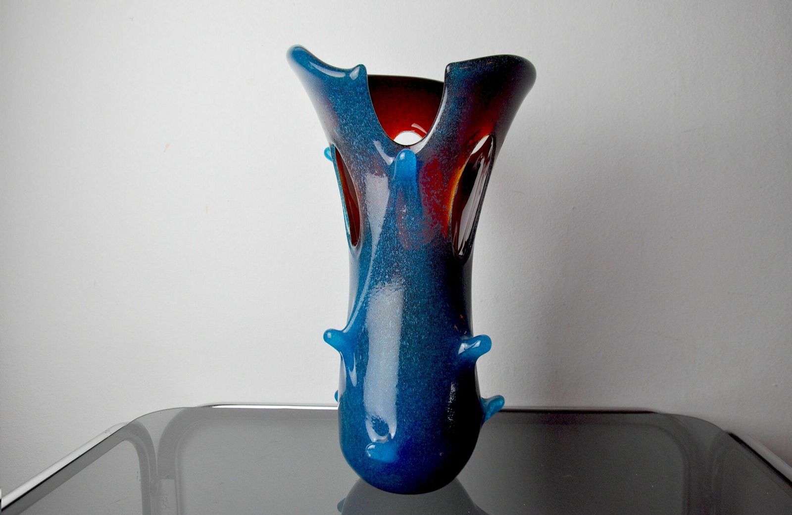 Sommerso Vase By Seguso In Two Tone Murano Glass, Italy, 1970 photo vintage