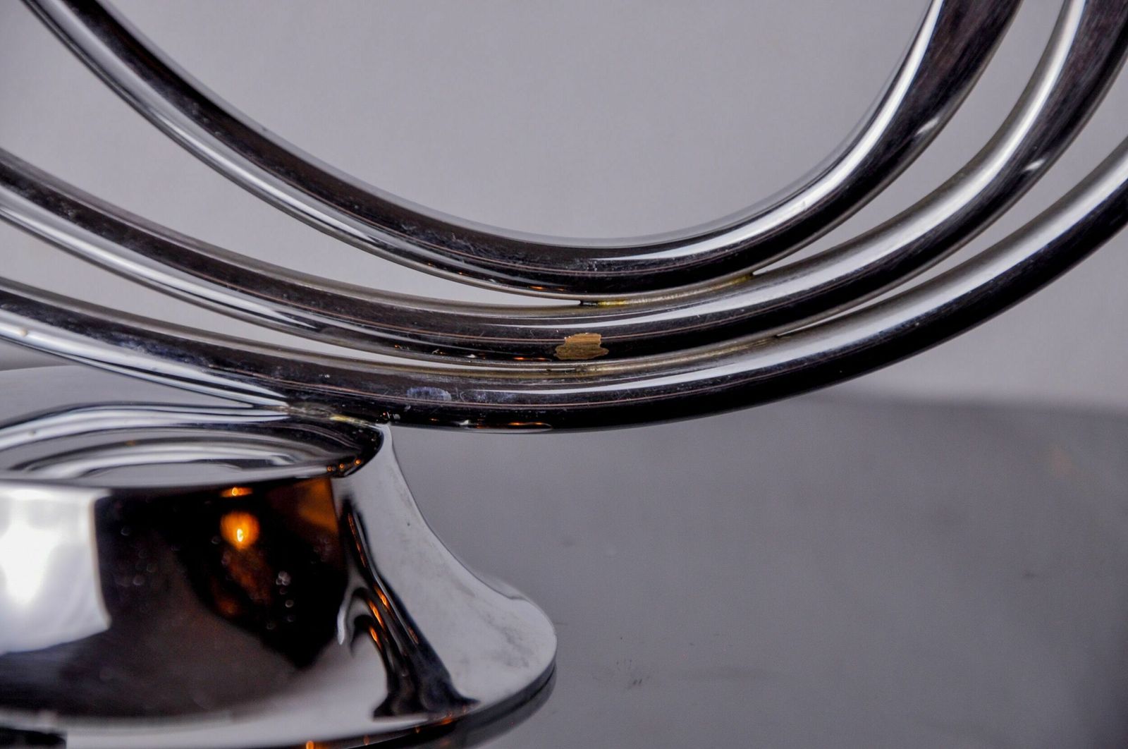 Pair Of Art Deco Candlesticks In Stainless Steel 3 Flames, Spain, 1970 photo buy