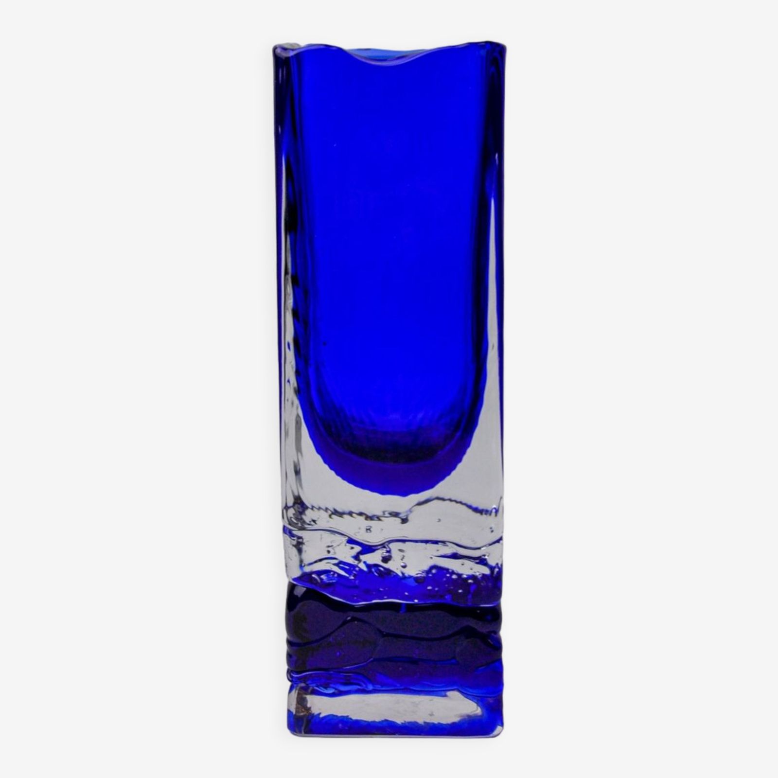 Vase Sommerso By Petr Hora, Blue Glass, Czech Republic, 1970