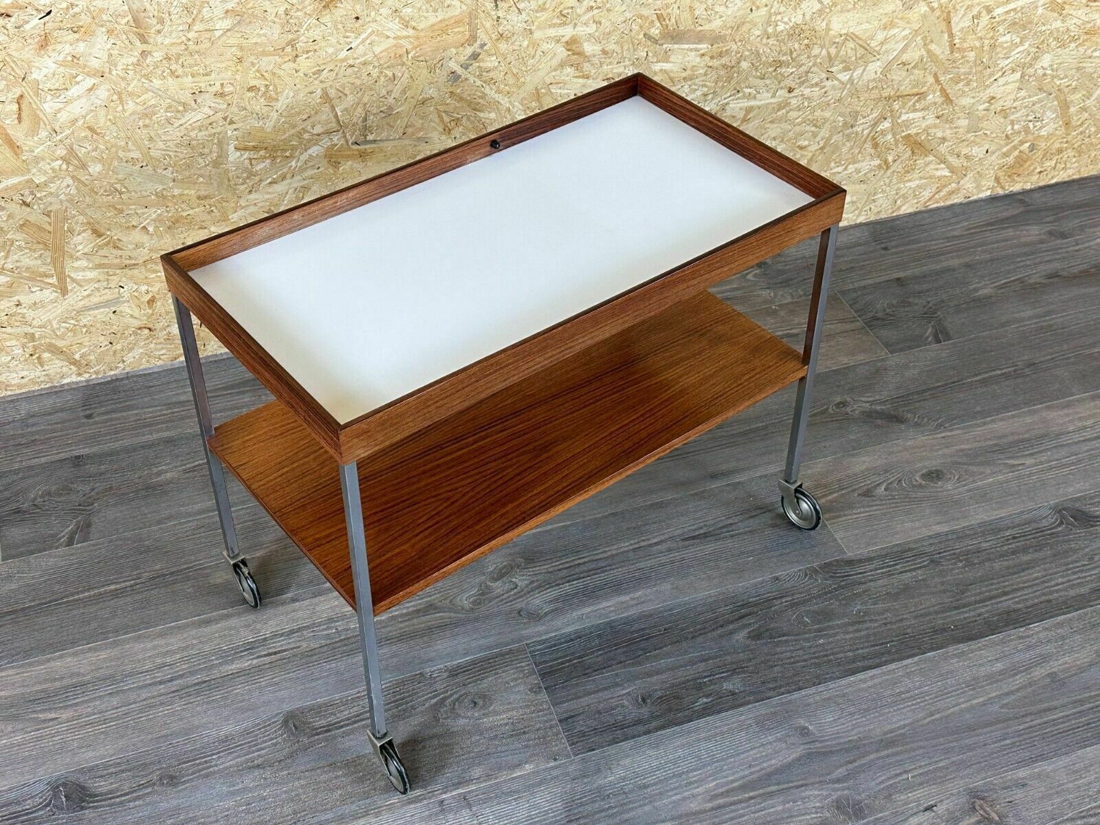 1960s 1970s Serving Trolley Walnut Teak Walter Wirz For Wilhelm Renz Design photo for sale