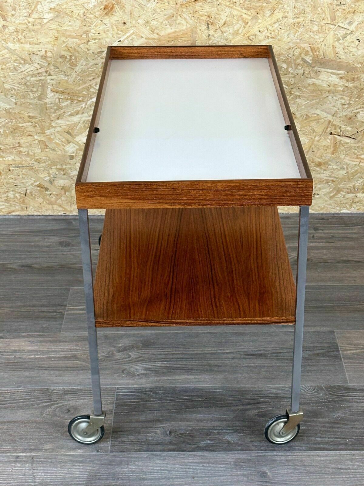 photo vinterior 1960s 1970s Serving Trolley Walnut Teak Walter Wirz For Wilhelm Renz Design