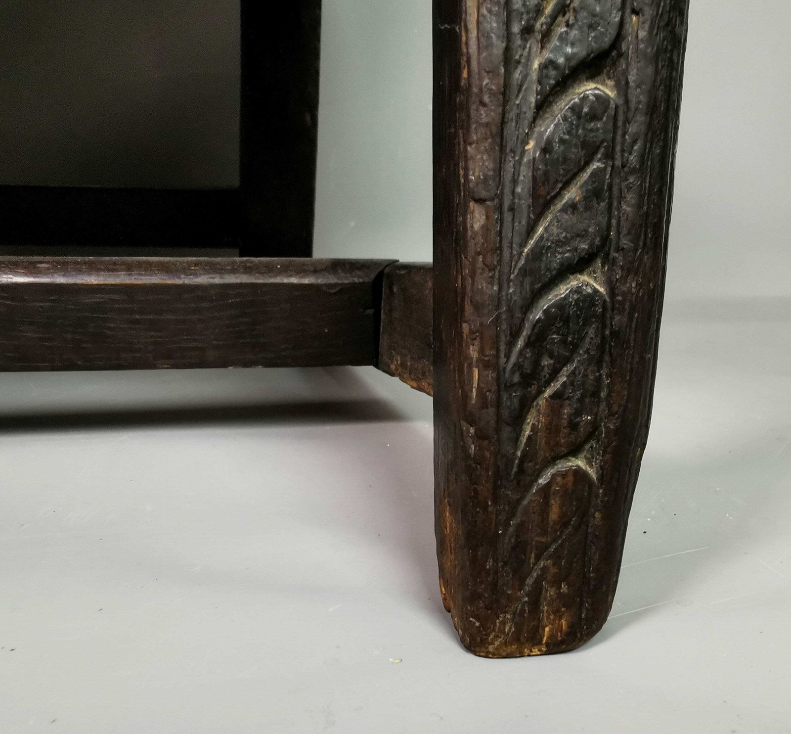 Antique Georgian Elbow Chair, Carved Oak, Gothic Style photo vinterior