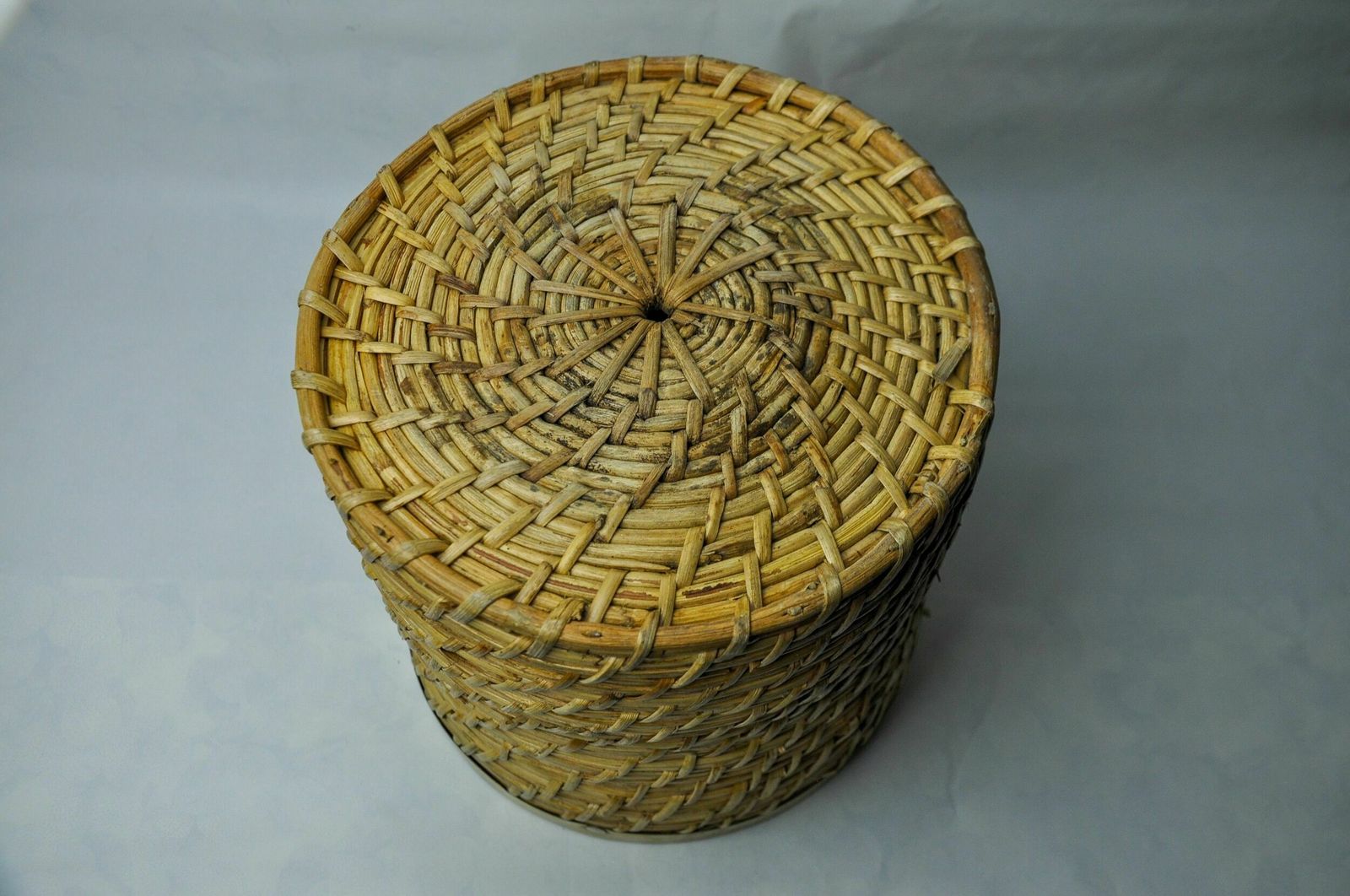 photo furniture Rattan And Brass Book Holder Basket, Italy, 1970s