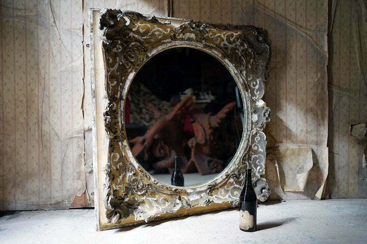 photo for sale A Large Early Victorian Giltwood Wall Mirror C.1840 60