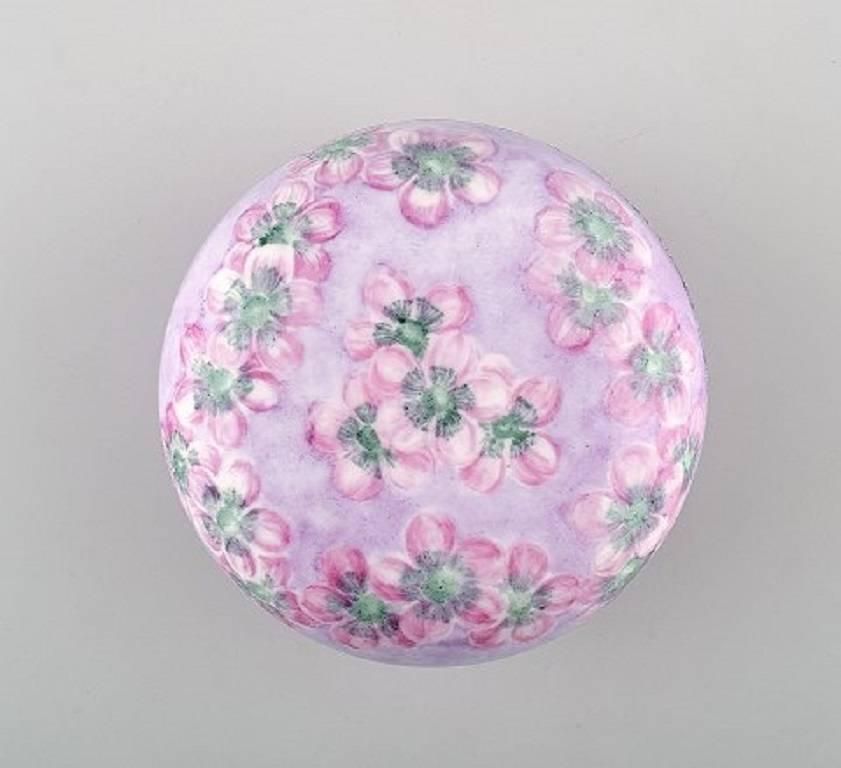 Rosenthal Lidded Jar / Jewelry Box, Hand Painted With Pink Flowers photo Home Decor