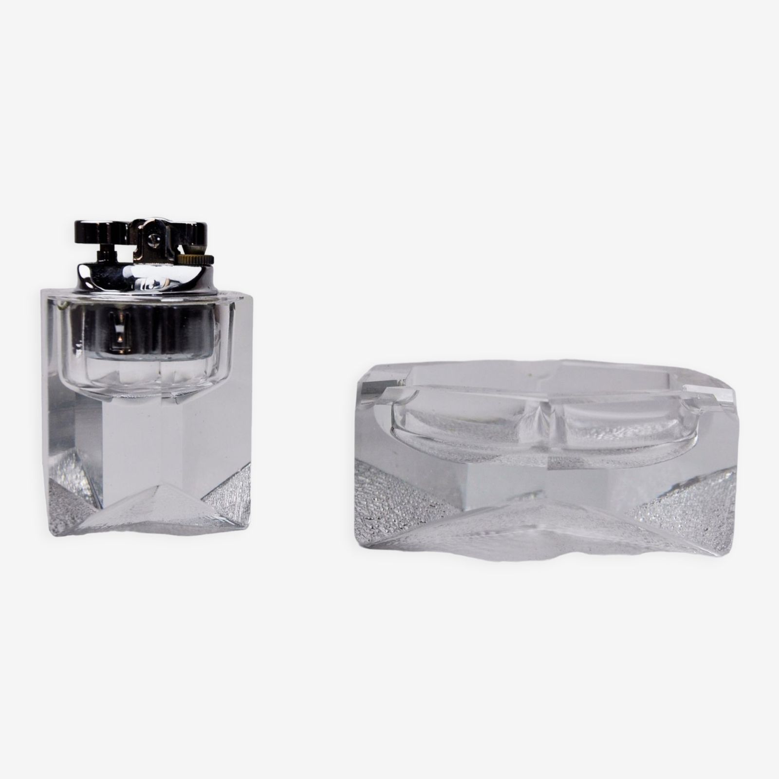 Lighter And Ashtray By Antonio Imperatore, Murano Glass, Italy, 1970