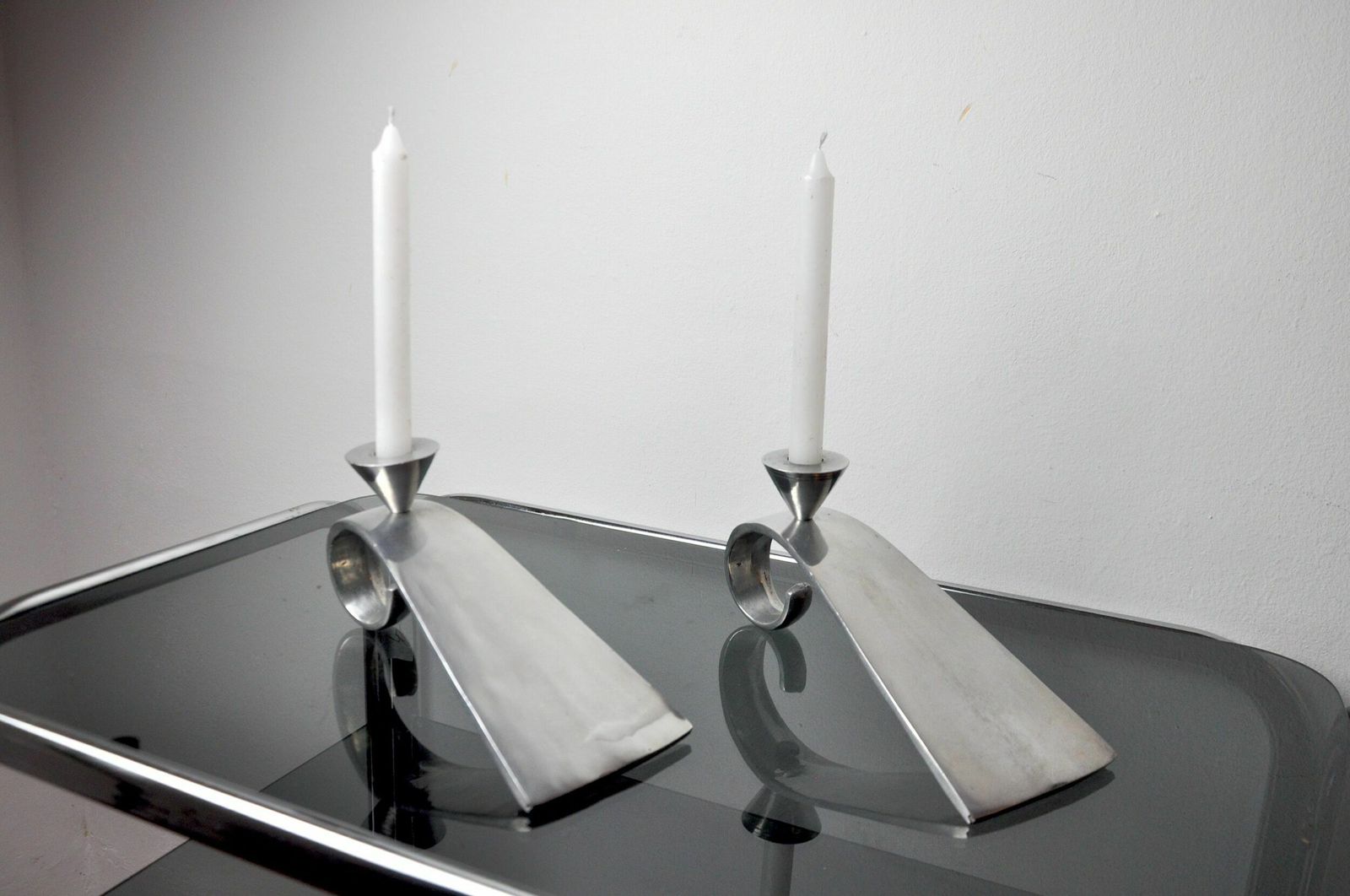 Pair Of Comma Candlesticks By Matthew Hilton, England, 1980 photo Home Decor