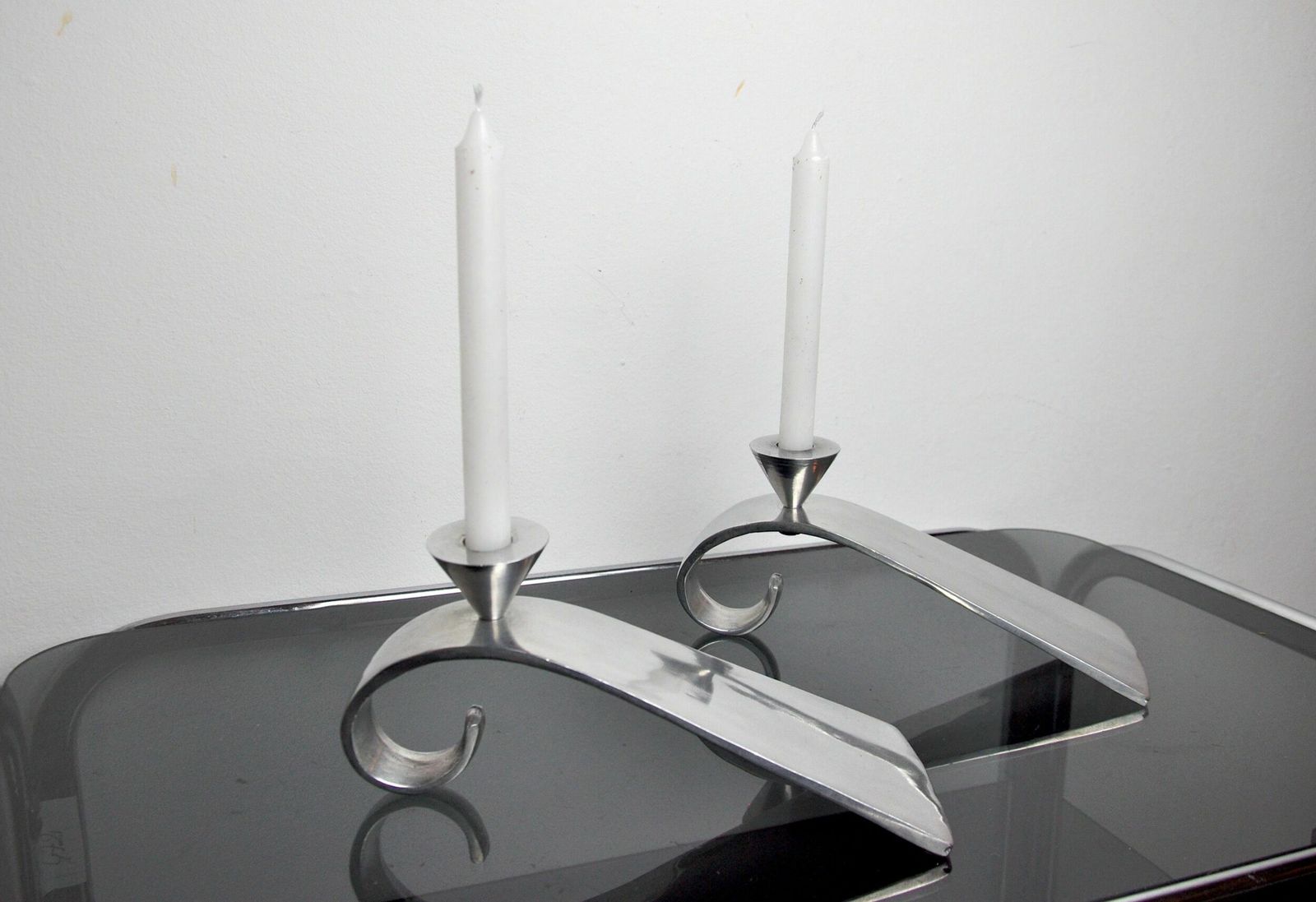 Pair Of Comma Candlesticks By Matthew Hilton, England, 1980 photo 1007.0
