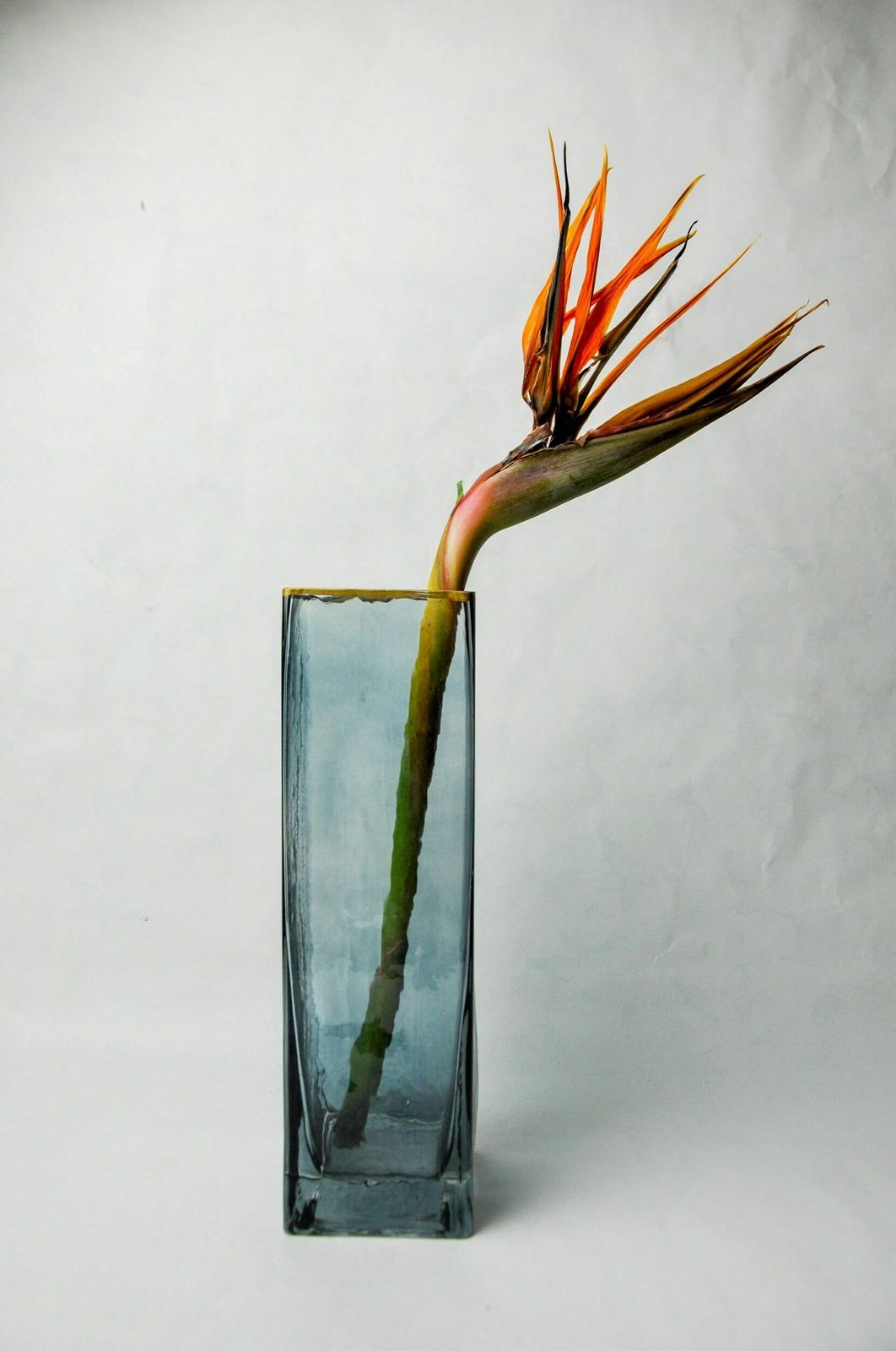Sommerso Vase By Petr Hora, Blue Glass, Golden Edges, Czech Republic, 1970 photo for sale