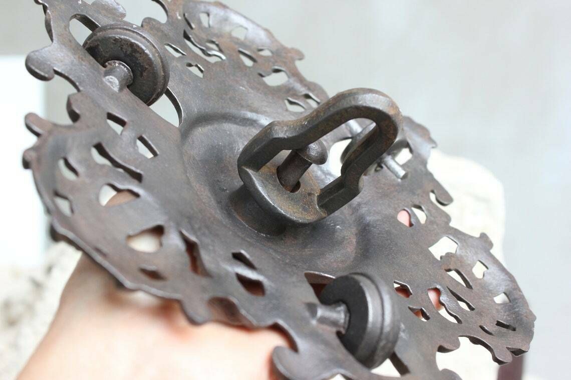 Antique Cast Iron Pendant Pulley System Perfect Spare Part For Oil Lamp Victorian Style Ceiling Light