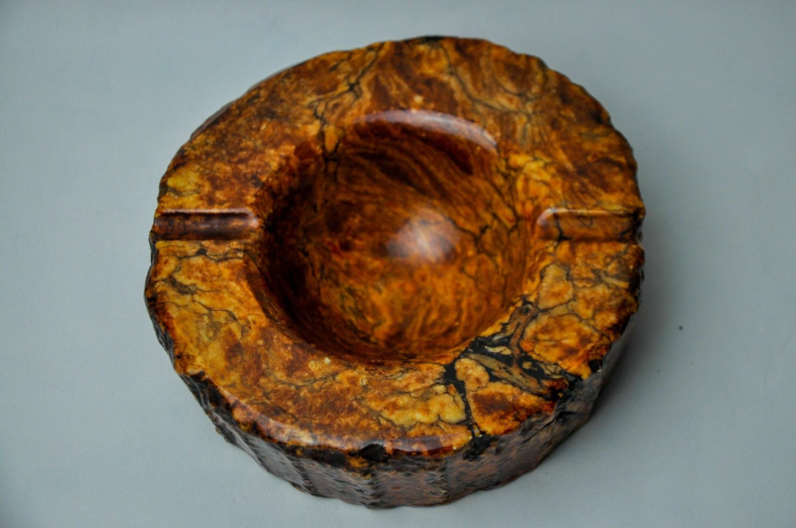 Ocher Alabaster Ashtray By Romano Bianchi, Italy, 1970 photo furniture