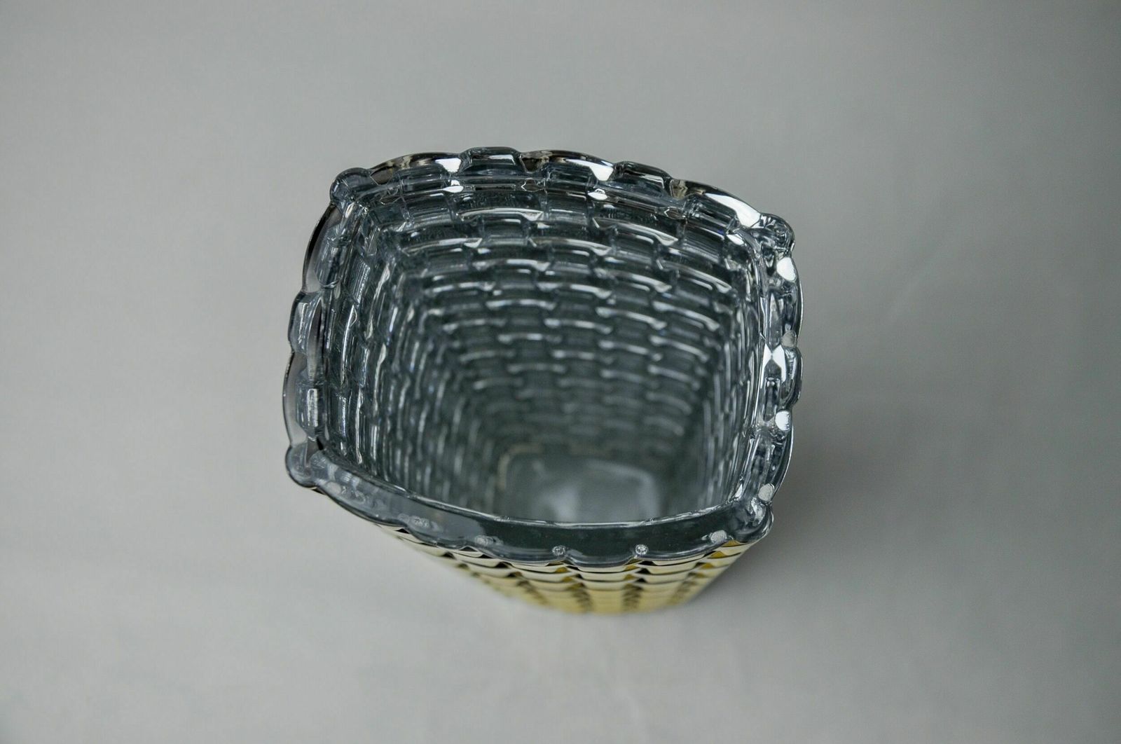 Golden Bamboo Effect Glass Vase By Nachtmann, Germany, 1980 photo buy