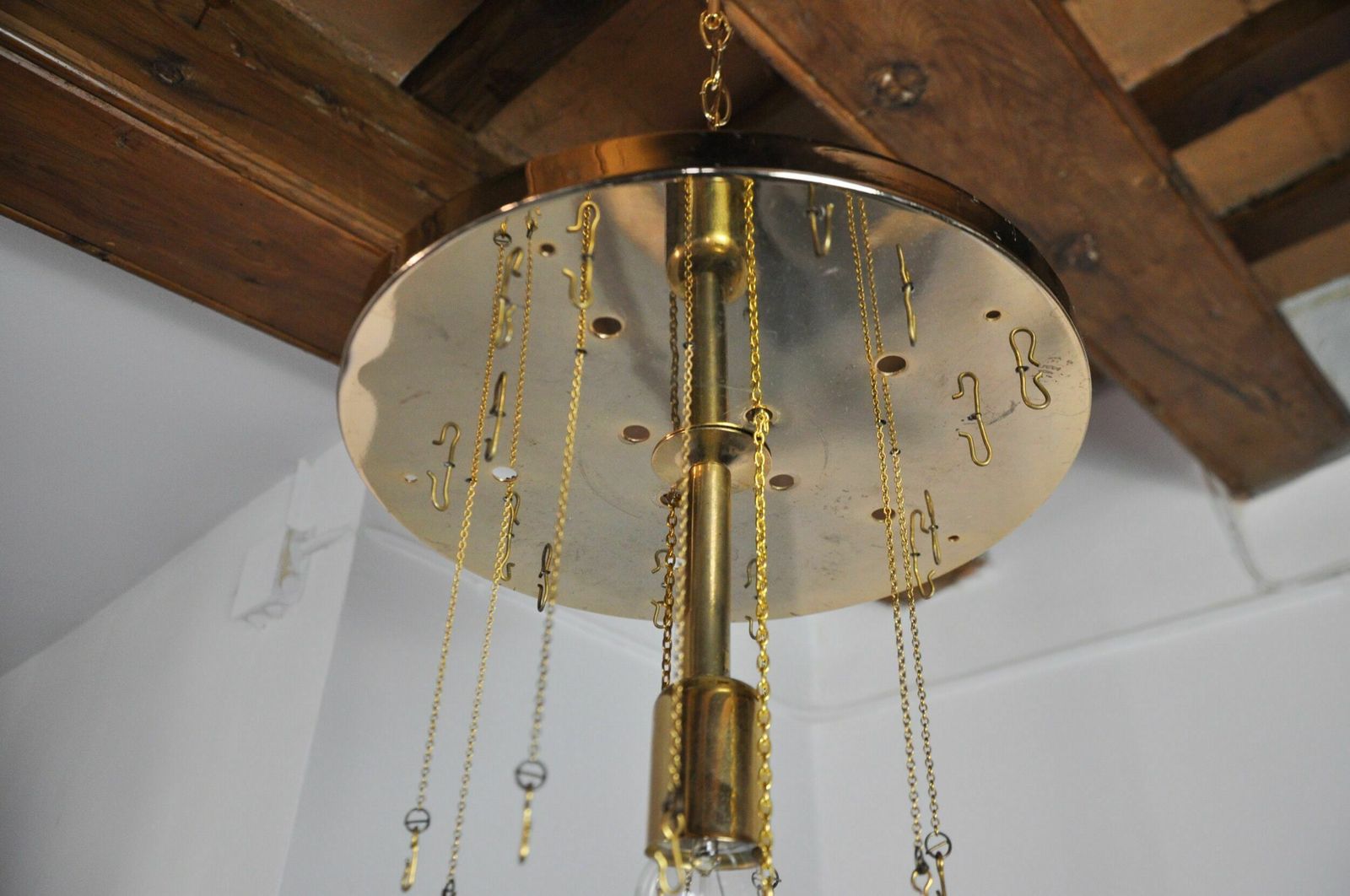 photo furniture Two Tone Chandelier By Zero Quattro, 3 Levels, Orange And Transparent Murano Glass,