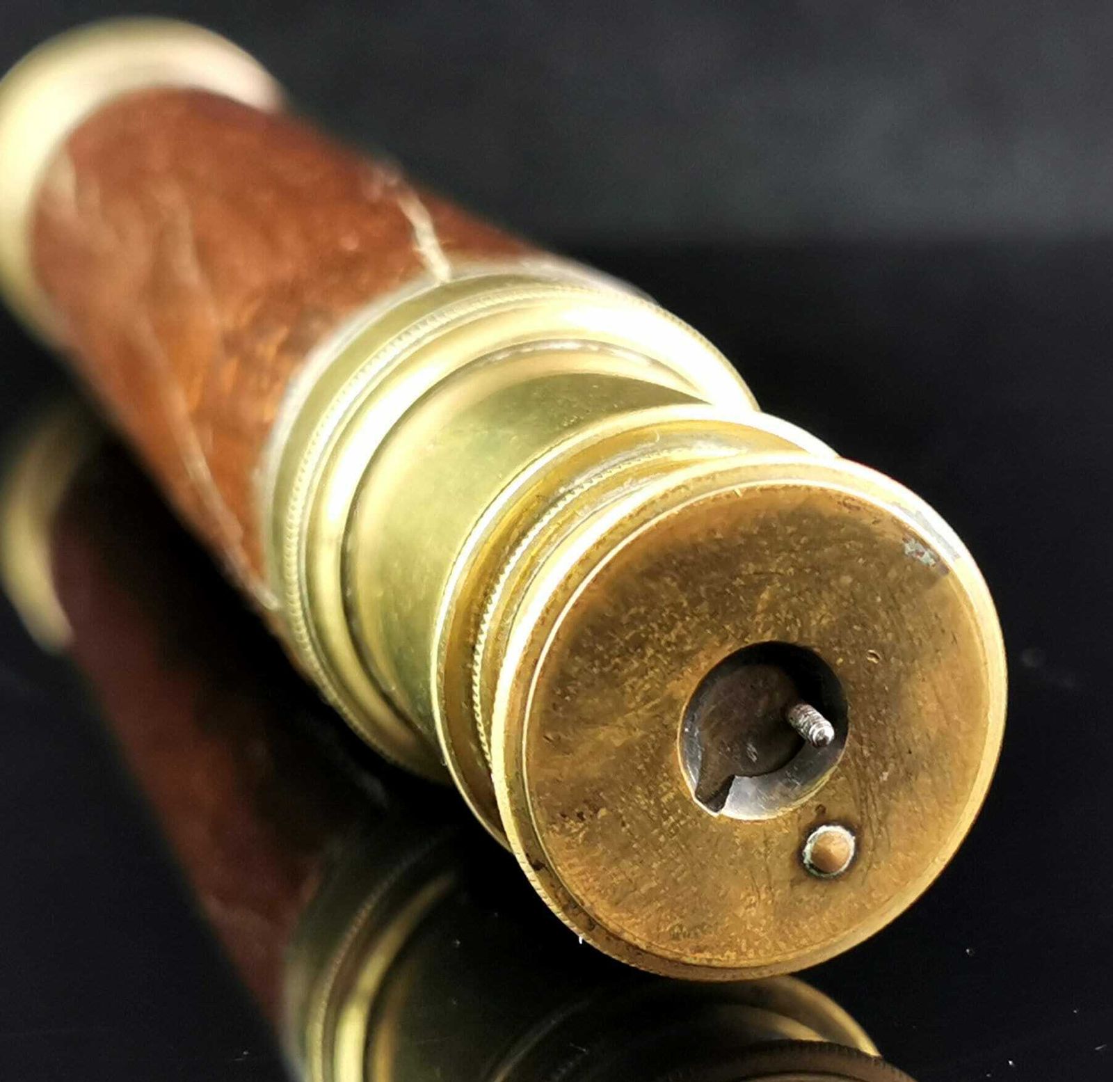 Antique Victorian Telescope, Brass And Mahogany photo for sale
