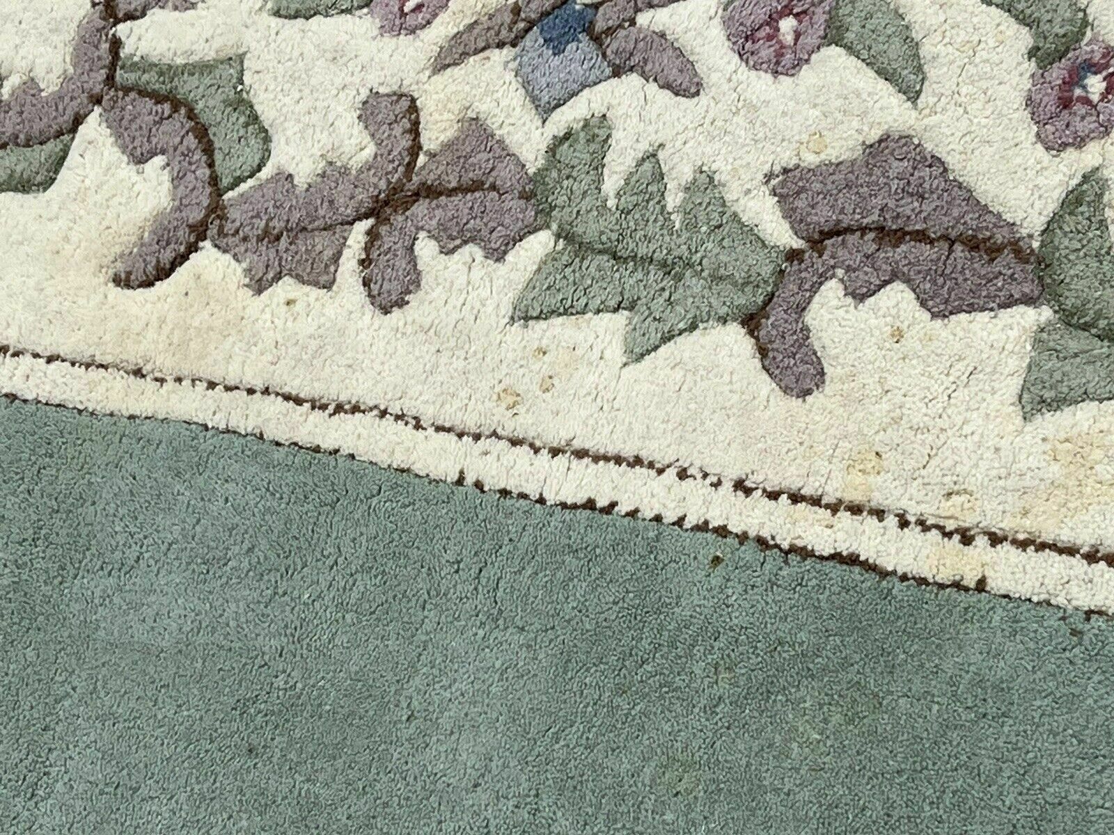 Pair Of Green & White Rugs,Handmade With 100 % Wool. Deep Pile. photo buy