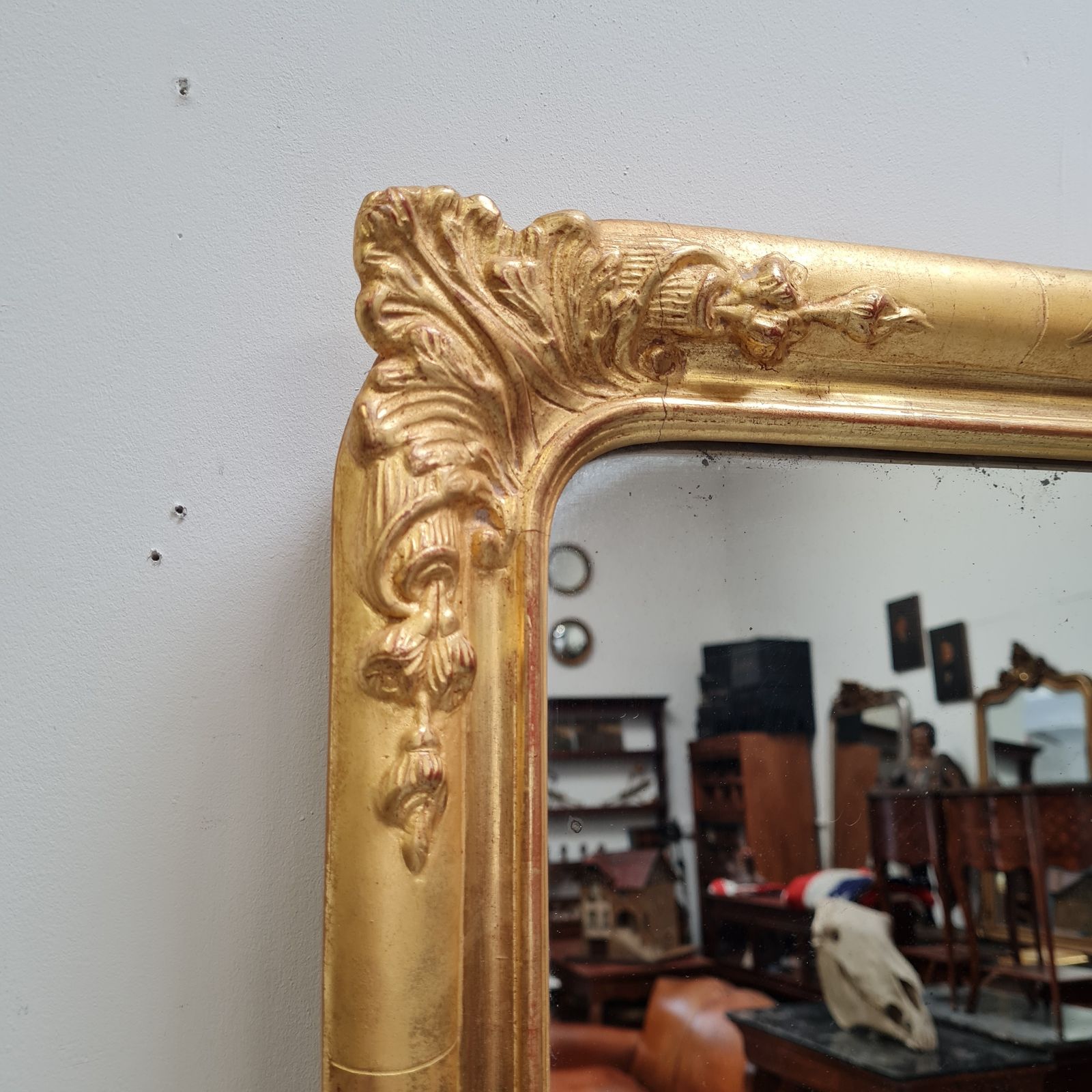 Beautiful French Gilded Antique Mirror C1860 Free Delivery England/Wales photo furniture