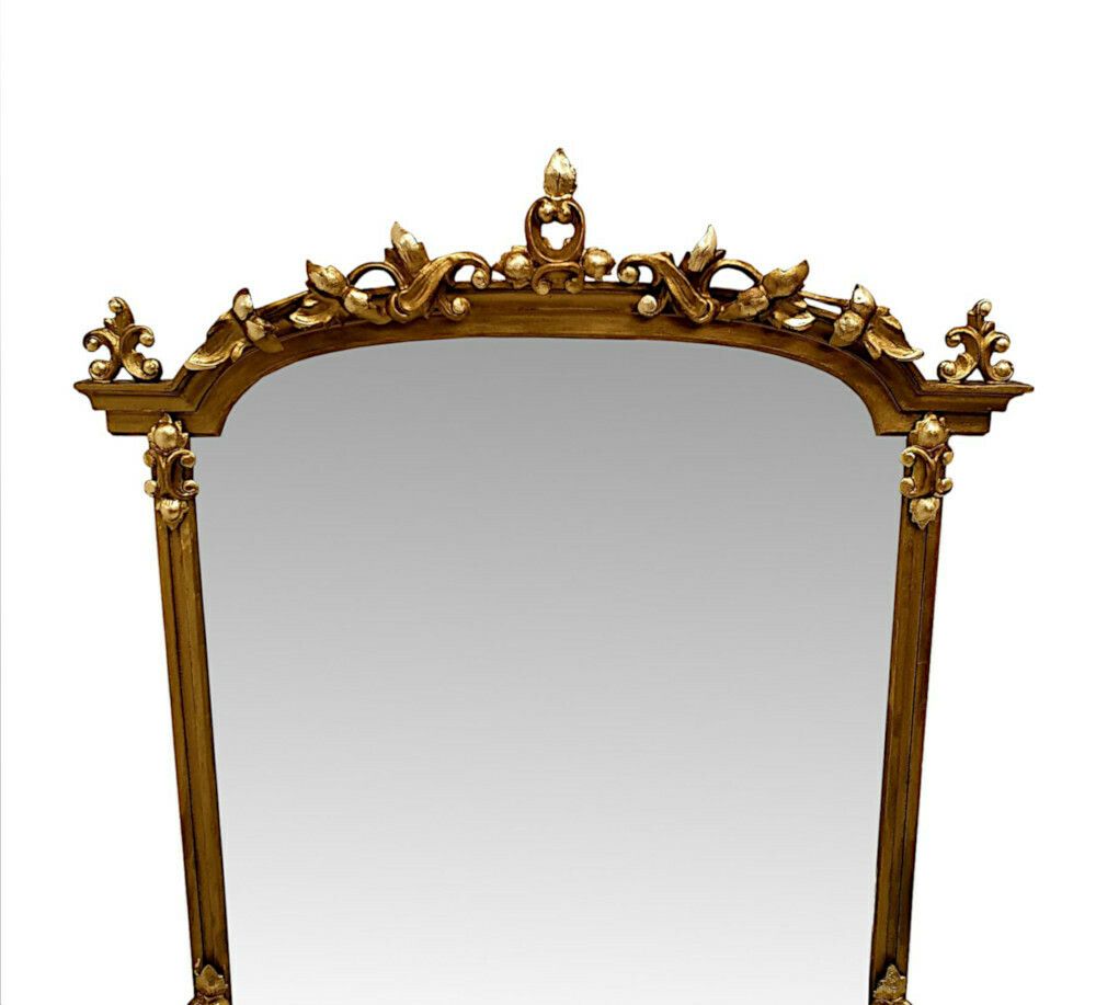 A Very Rare And Fine Pair Of 19th Century Giltwood Overmantle Mirrors photo for sale