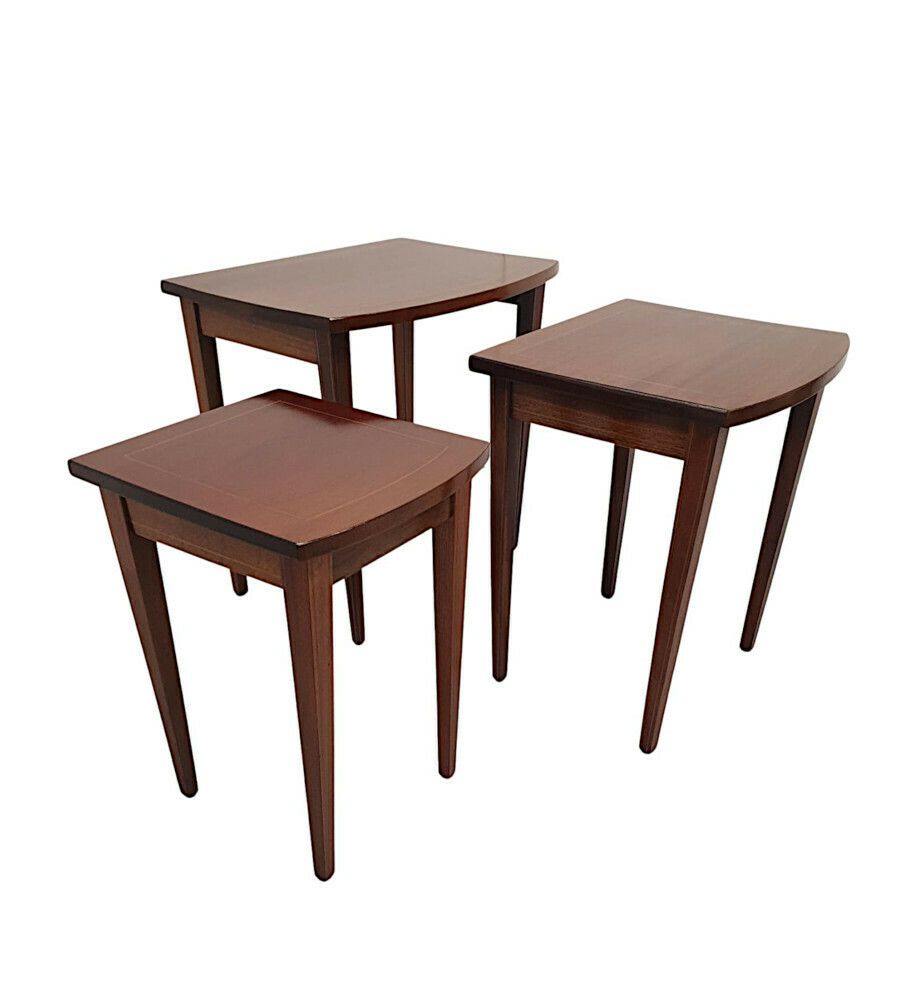 A Fabulous Mid 20th Century Set Of Inlaid Nest Of Tables photo for sale