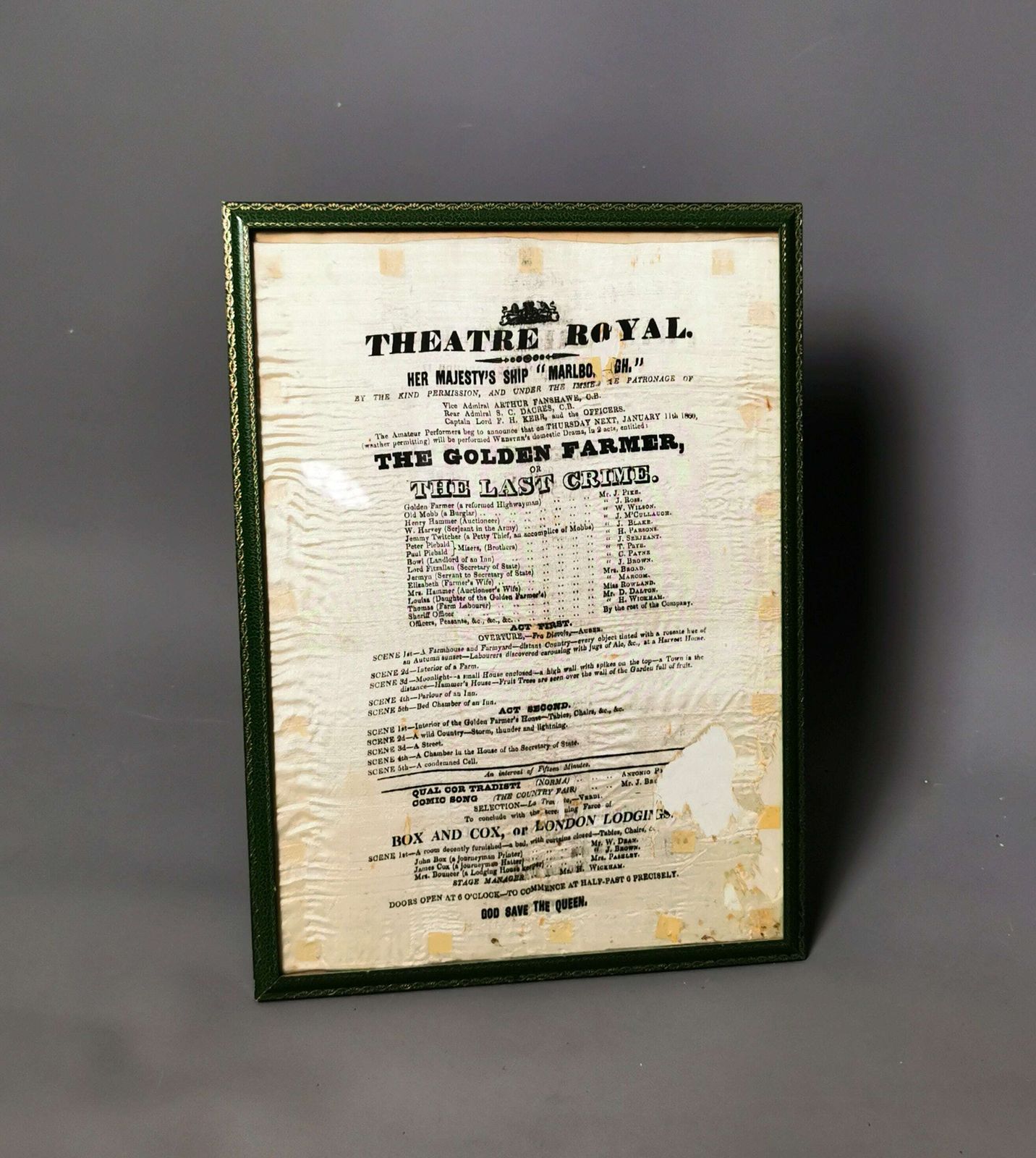 Rare Victorian Silk Advertising Bill, Royal Theatre