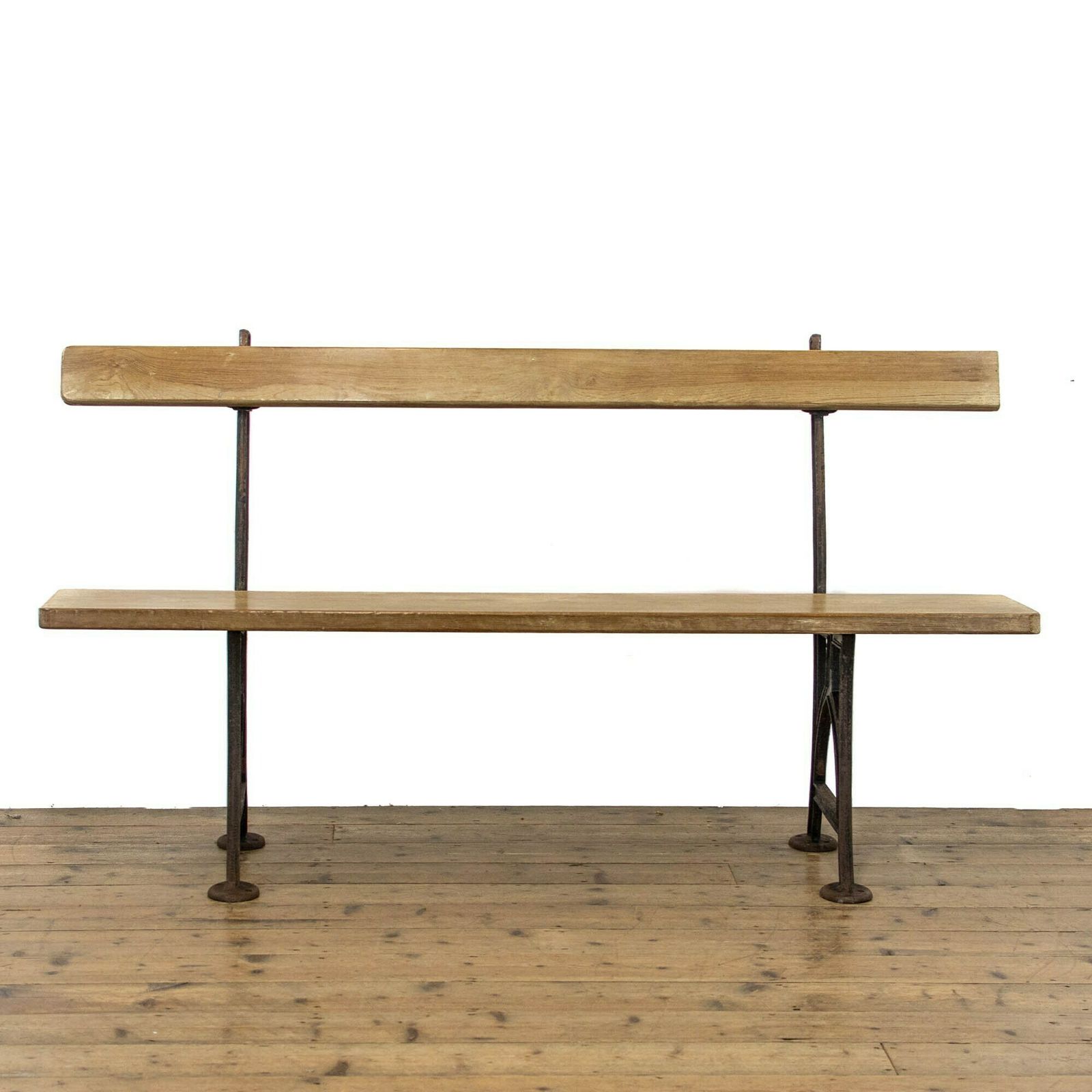 Pair Of Antique Pitch Pine Railway Station Benches photo furniture
