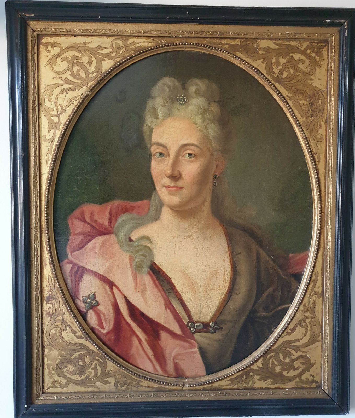 18th Century Oil On Canvas In Gilt Frame School Of Nicolas De Largilierre photo furniture