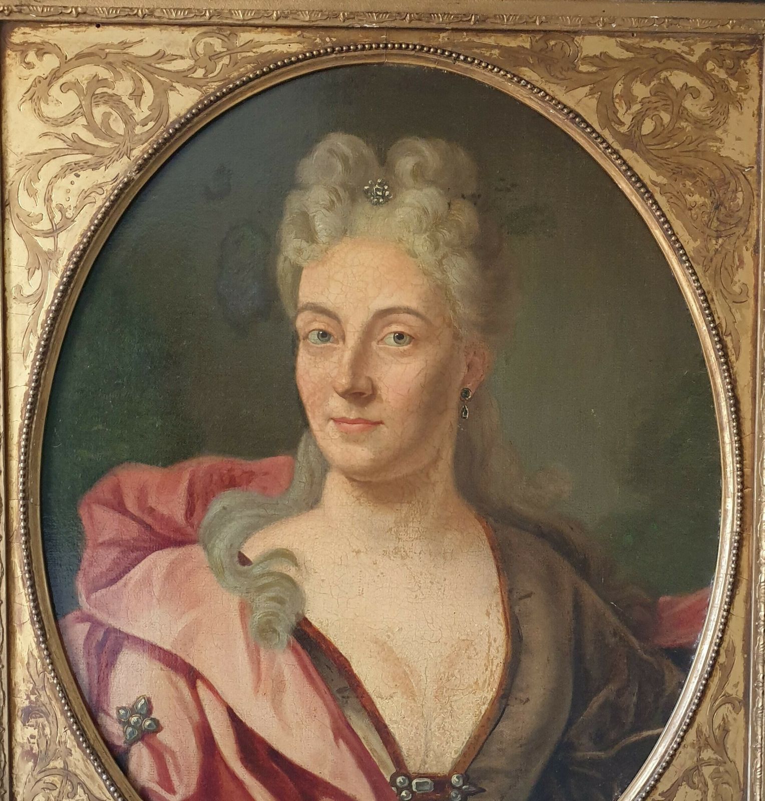 18th Century Oil On Canvas In Gilt Frame School Of Nicolas De Largilierre photo for sale