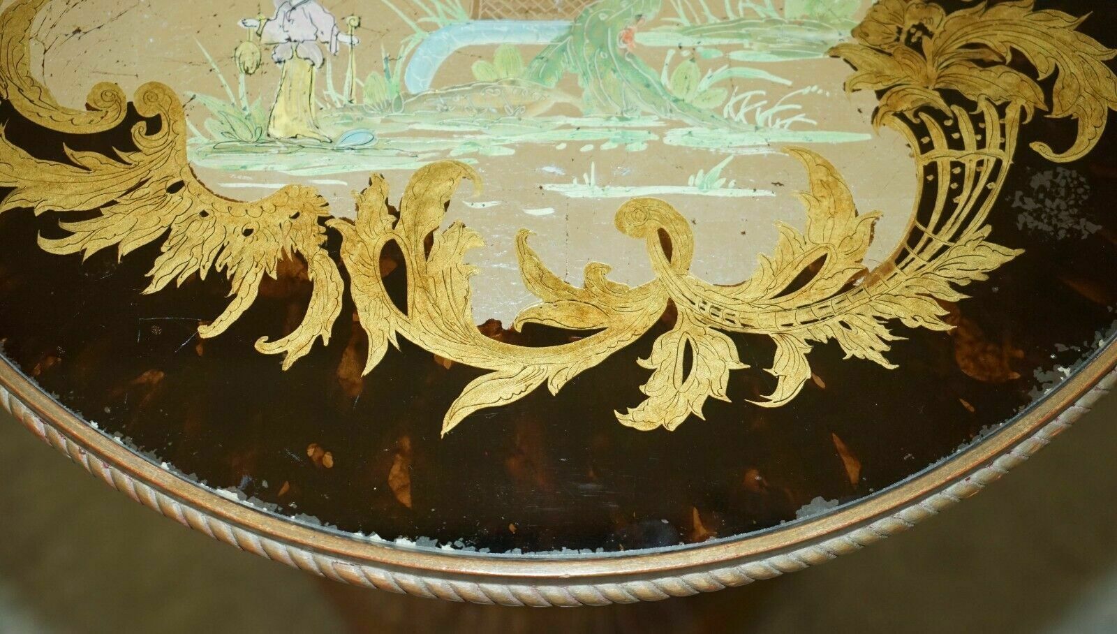 photo buy Antique Circa 1920 Chinese Chinoiserie Hand Painted Occasional Centre Table