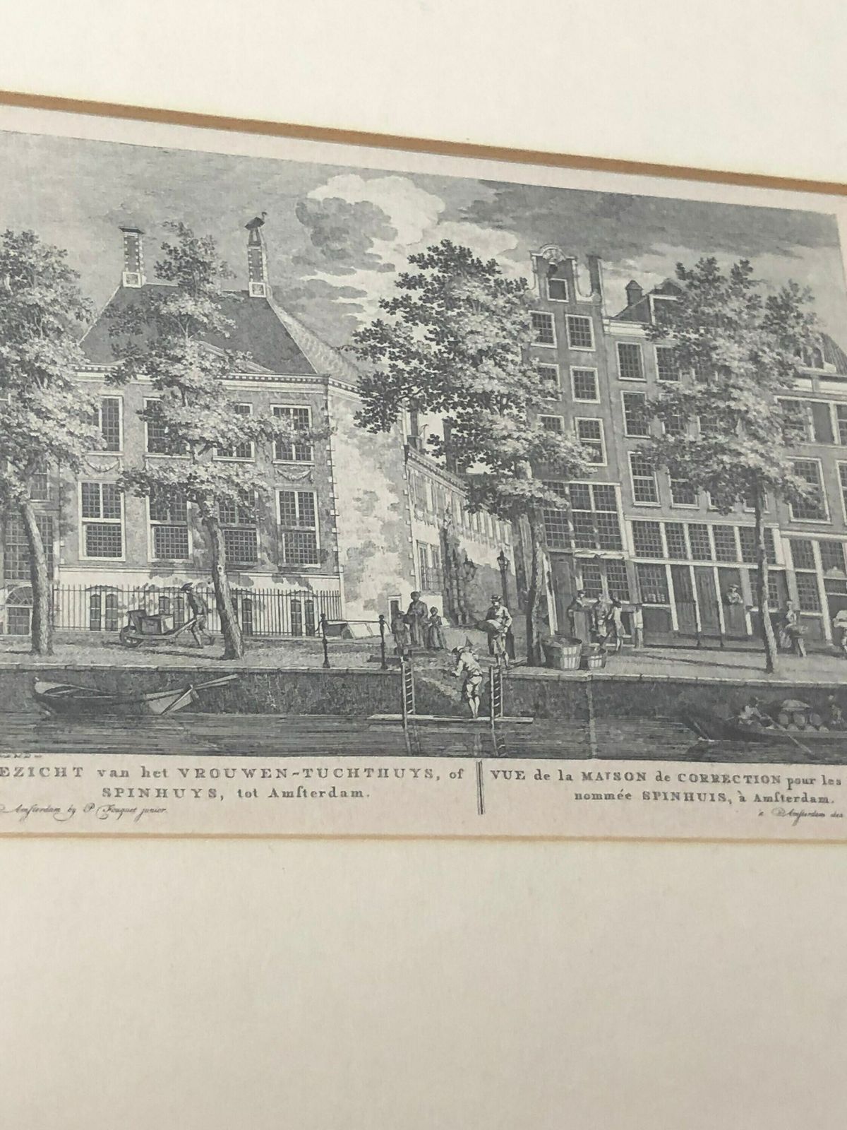 Beautiful Set Of Antique Amsterdam The Netherlands Engravings In A Burr Walnut Frame With Gold Inner Section Vintage (Hh) photo Art