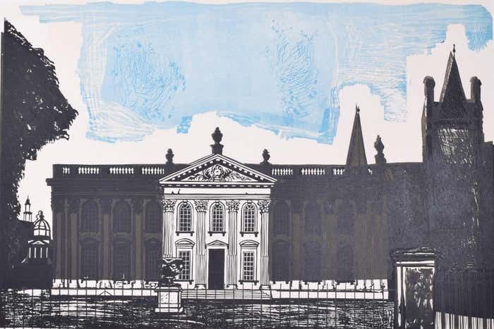 Walter Hoyle Senate House, Cambridge University Linocut Print By Walter Hoyle photo furniture