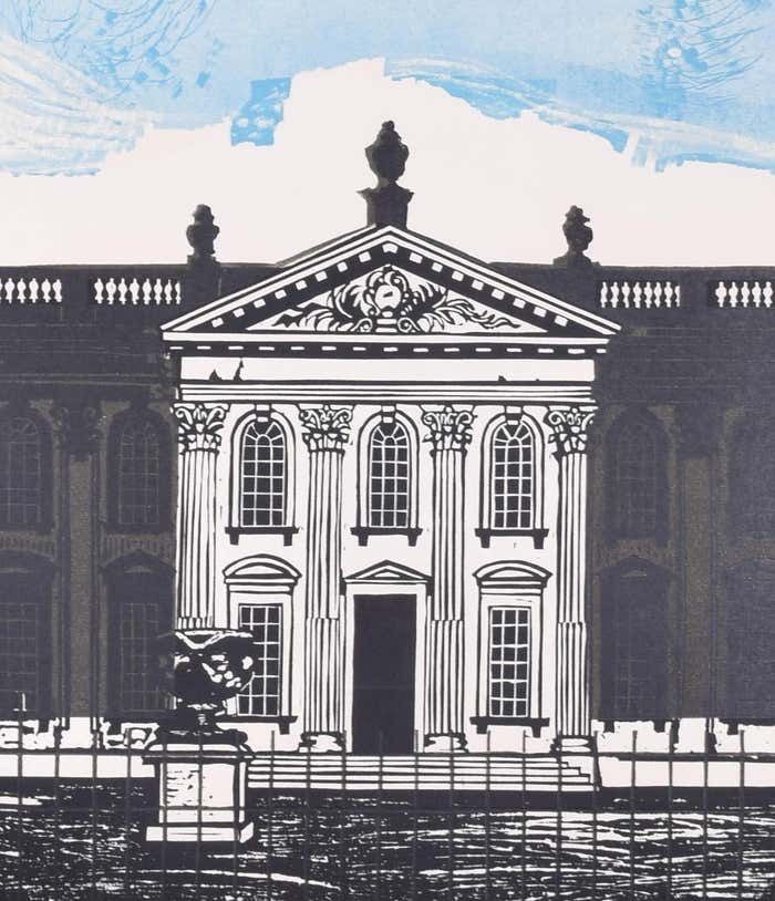 Walter Hoyle Senate House, Cambridge University Linocut Print By Walter Hoyle photo for sale