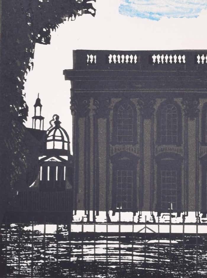 Walter Hoyle Senate House, Cambridge University Linocut Print By Walter Hoyle photo Art