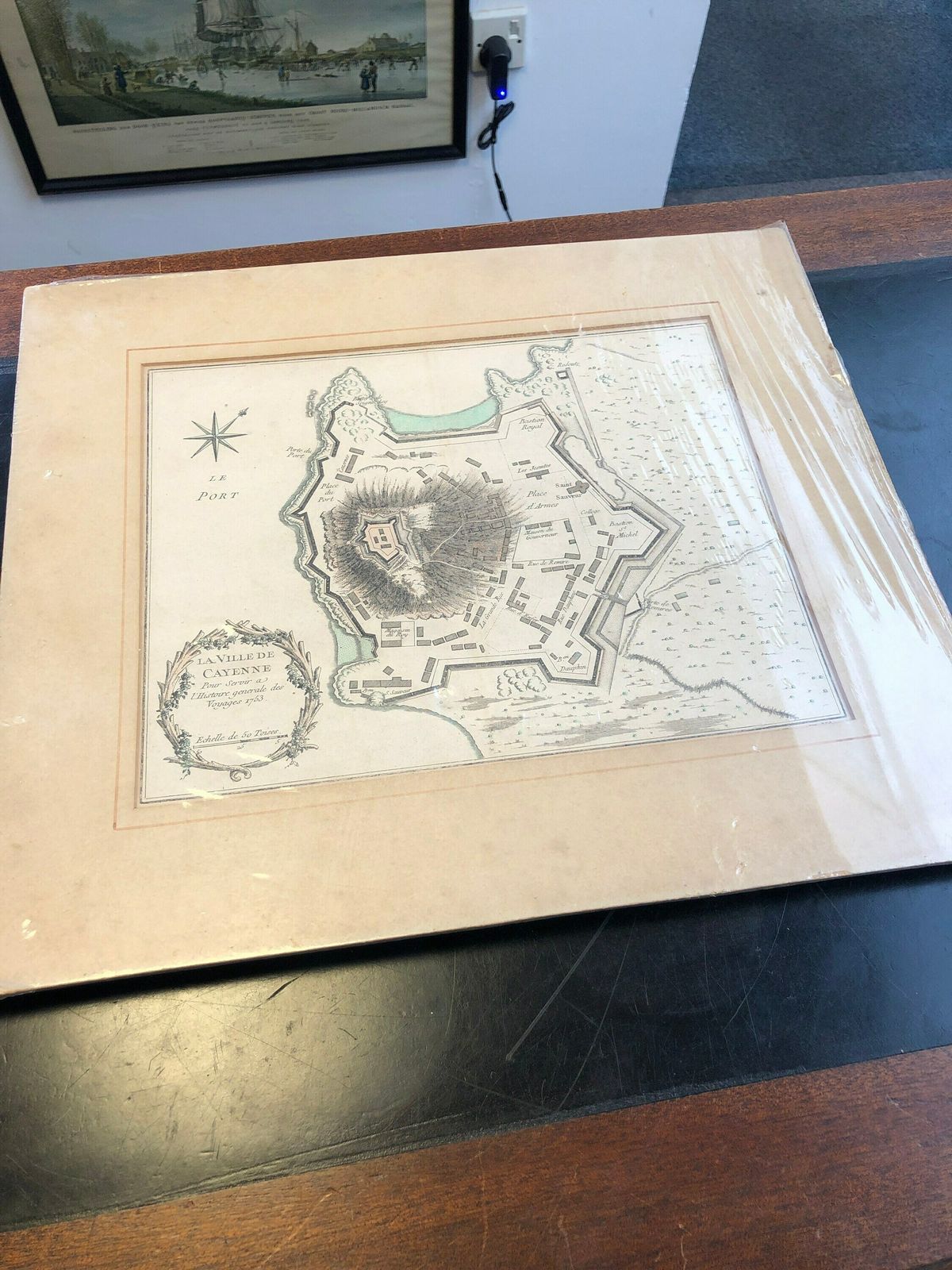 Antique Engraving Sea Chart Of French Guiana And The Island Of Cayenne   Nautical Navy Navigational Map   Bellin   Croisey