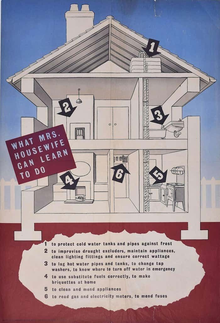 World War 2 Poster Coal Saving Beverley Pick How Mrs Housewife Saves Fuel C. 1944