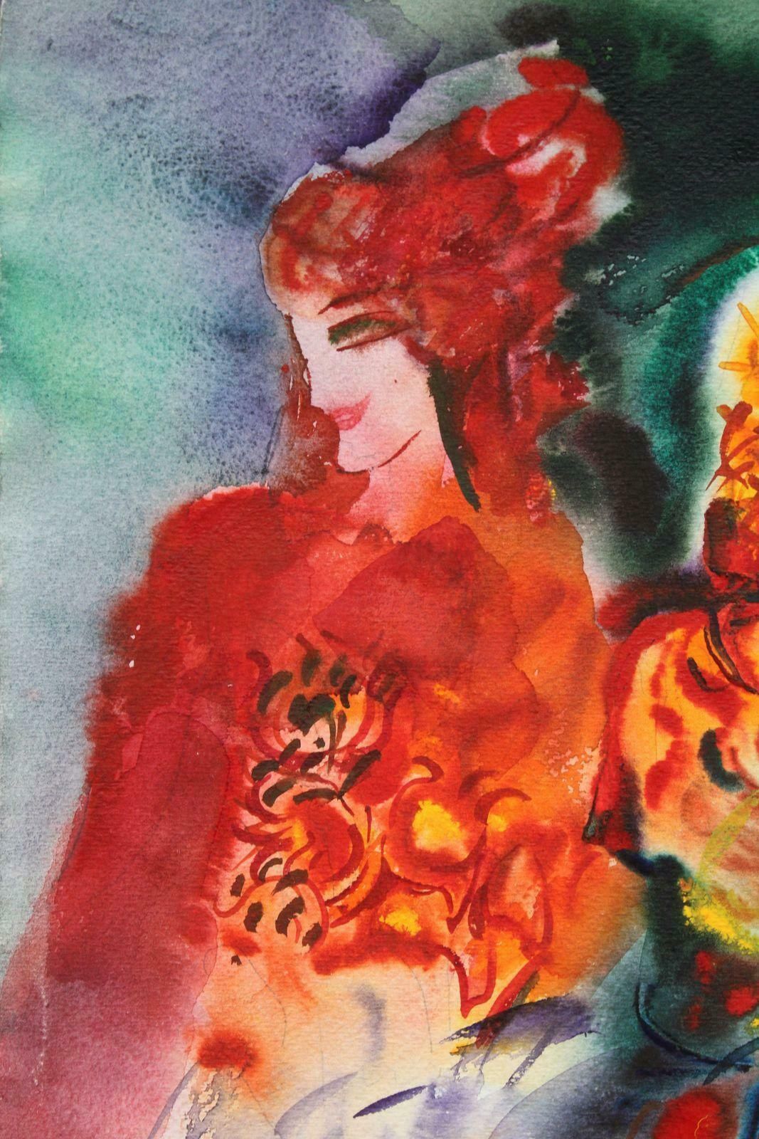 Malda Muizule Bacchantes. Paper, Watercolour  1975 photo for sale