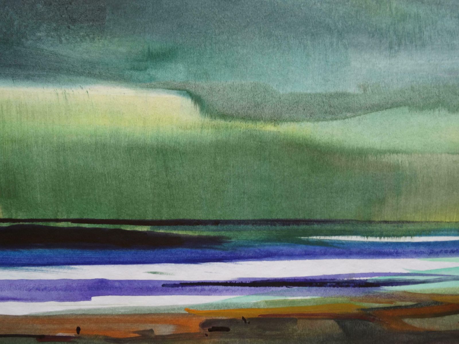 Zigmunds Snore Sea At Winter. 2020. Watercolour, Paper, photo Art